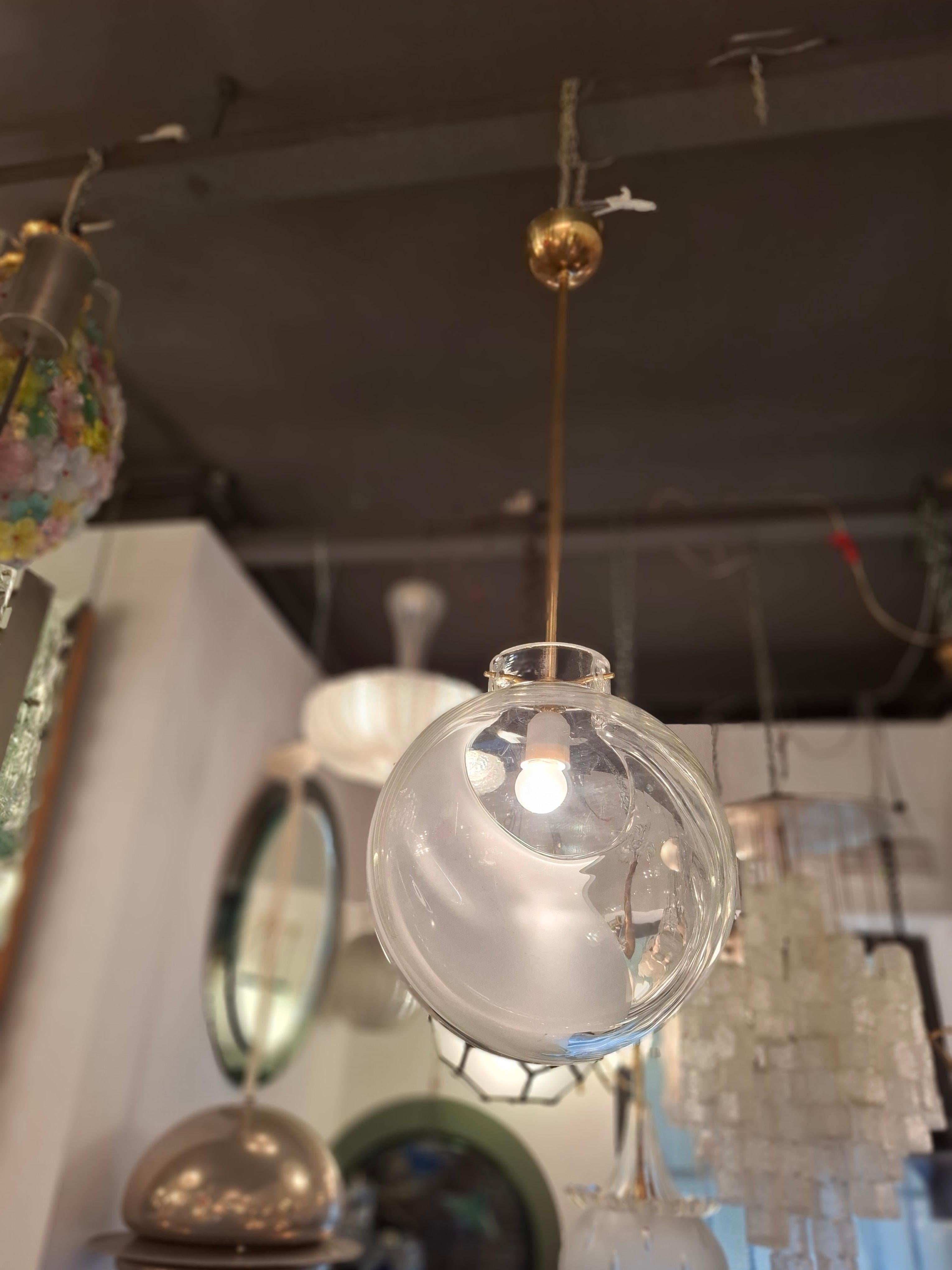 Lampadario Toni Zuccheri VETRO DI MURANO  OTTONE 1960. ITALIA in vendita 2