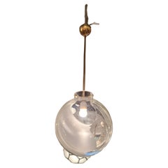 Lámpara de araña TONI ZUCCHERI VIDRIO MURANO  LATÓN 1960. ITALIA