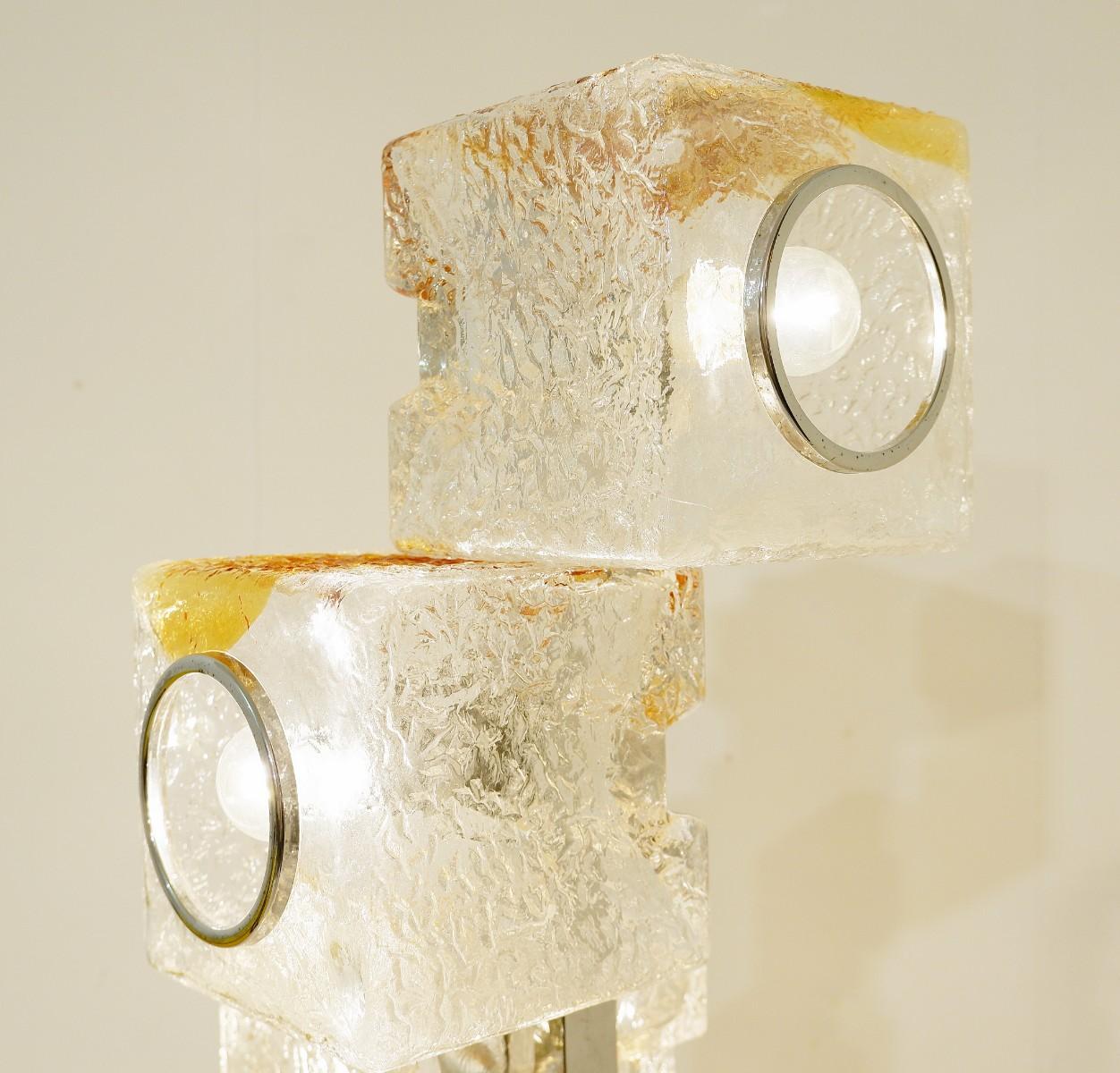 Toni Zuccheri cubes floor lamps, VeArt, Murano Italy, 1970 - a pair available
price for one.