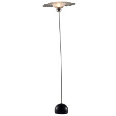 Toni Zuccheri Floor Lamp with Cast Iron Base and Murano Glass Diffuser 1970ca