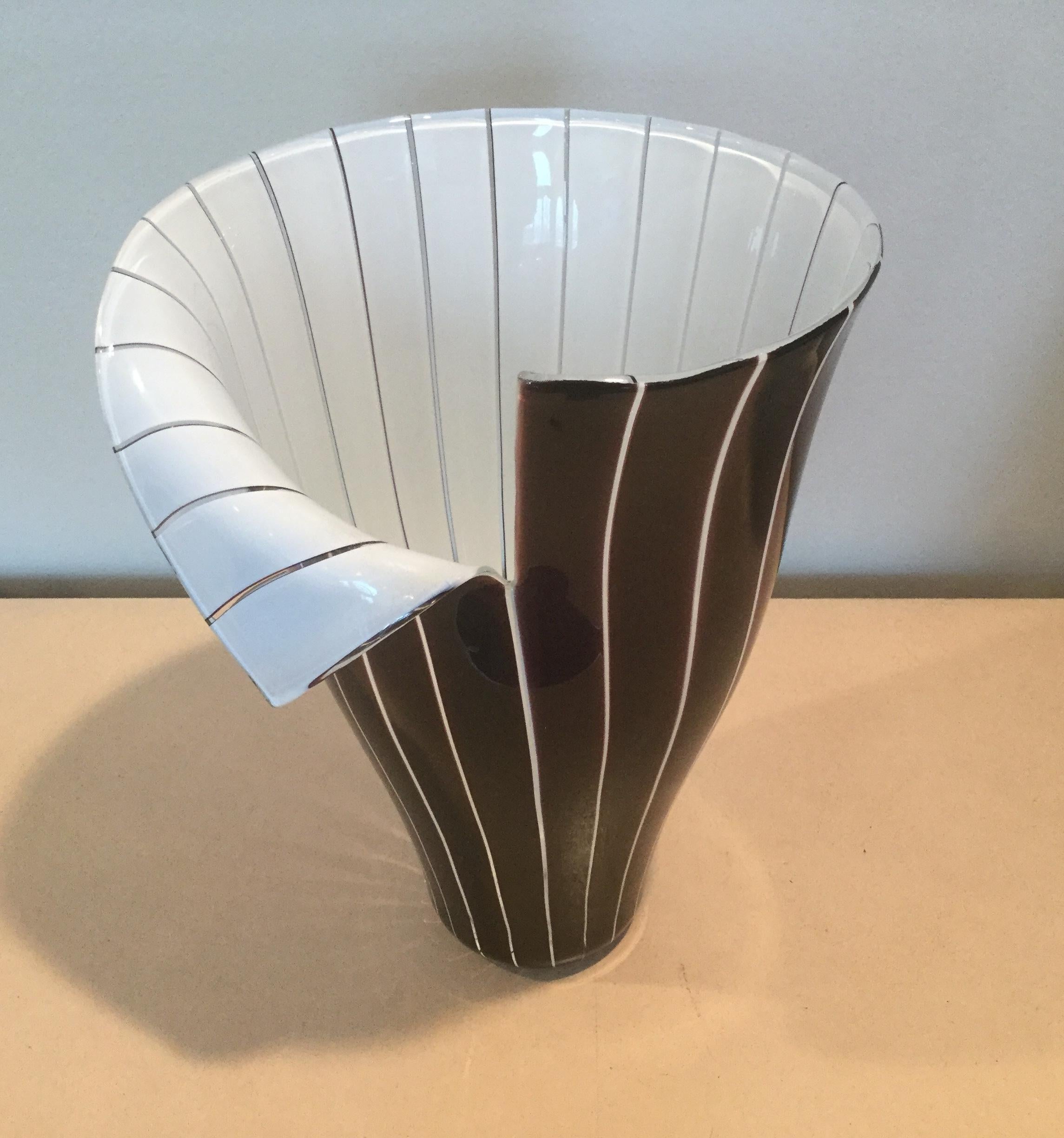 Wonderful display vase by Toni Zuccheri for Barovier and Toso. Vase is signed and dated on the bottom.