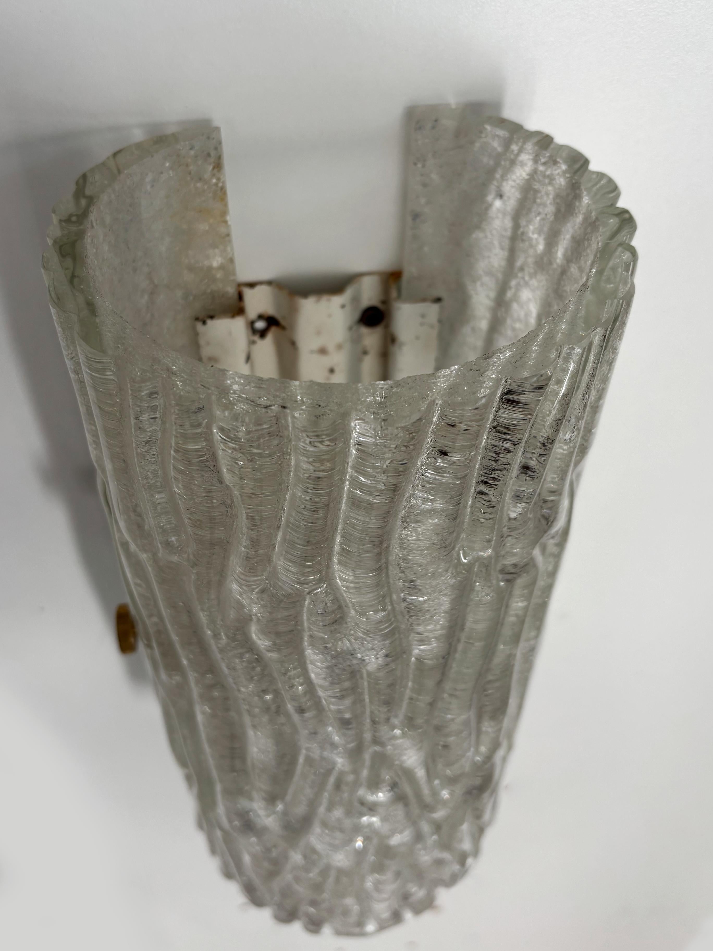 Toni Zuccheri for Seguso Murano Italian Midcentury Glass Sconces Wall Lamps 1950 For Sale 5