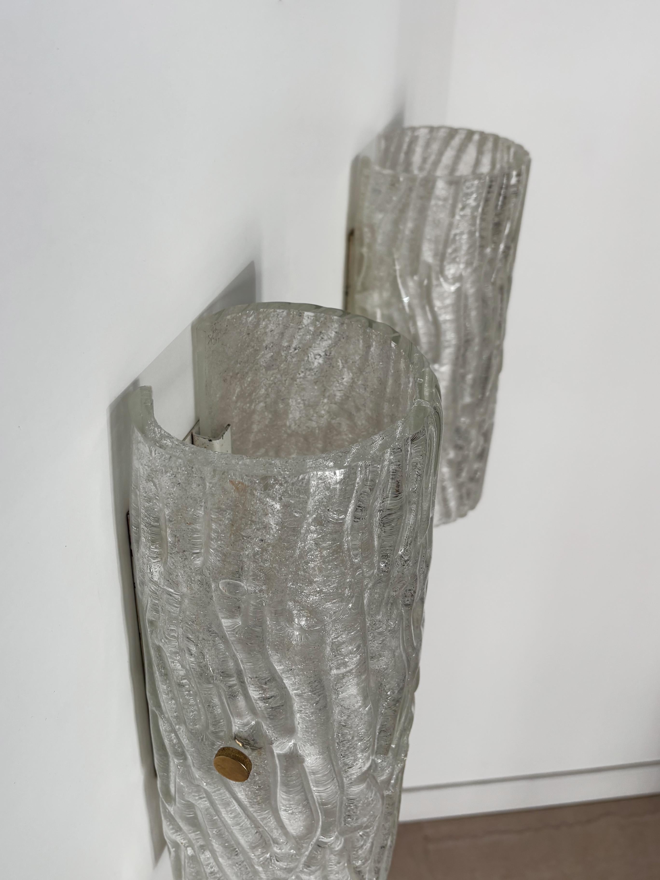 Toni Zuccheri for Seguso Murano Italian Midcentury Glass Sconces Wall Lamps 1950 For Sale 7