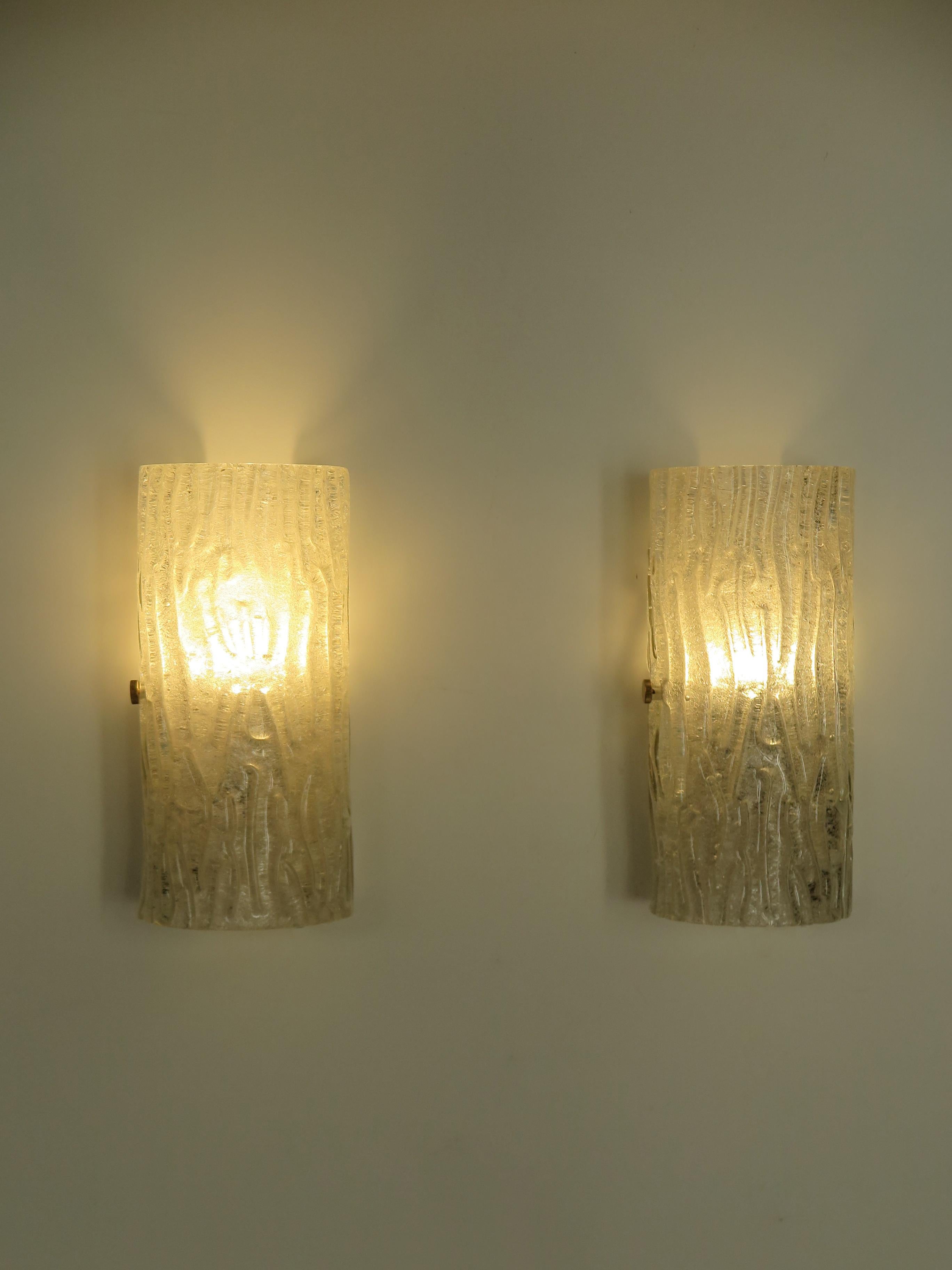 Toni Zuccheri for Seguso Murano Italian Midcentury Glass Sconces Wall Lamps 1950 In Good Condition For Sale In Reggio Emilia, IT