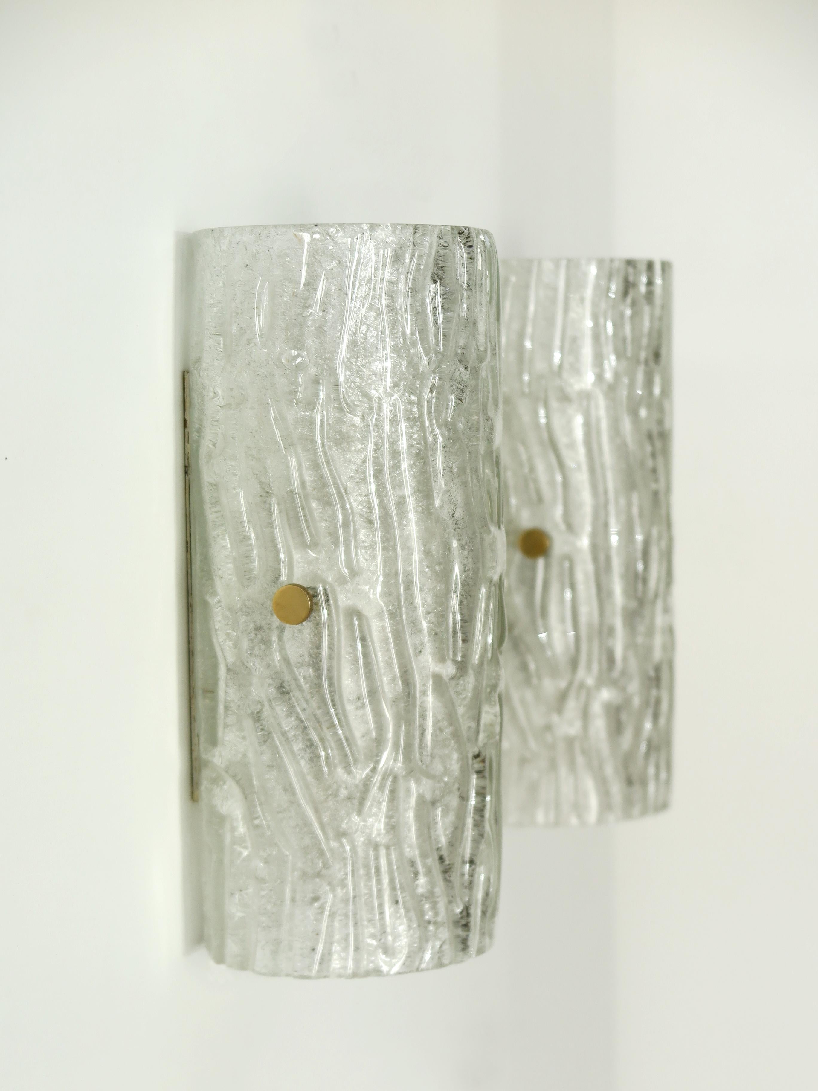 Mid-19th Century Toni Zuccheri for Seguso Murano Italian Midcentury Glass Sconces Wall Lamps 1950 For Sale