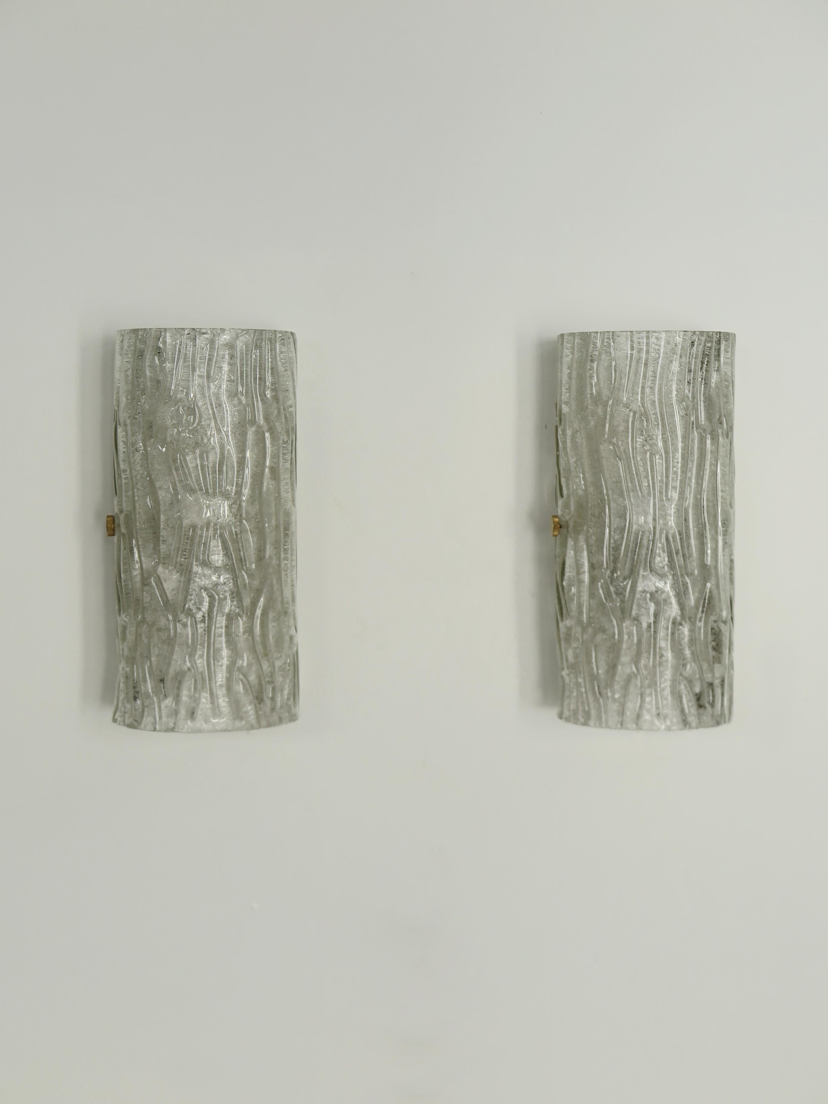 Toni Zuccheri for Seguso Murano Italian Midcentury Glass Sconces Wall Lamps 1950 For Sale 1