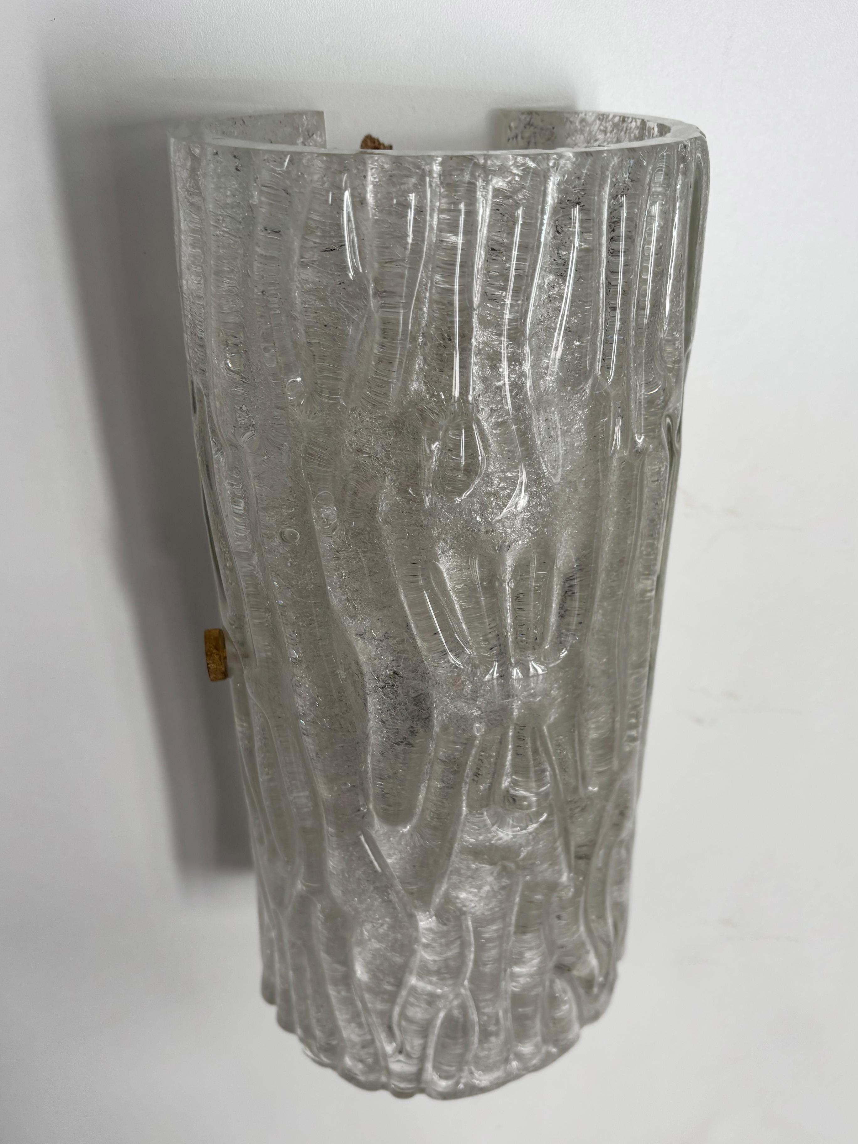 Toni Zuccheri for Seguso Murano Italian Midcentury Glass Sconces Wall Lamps 1950 For Sale 3