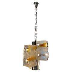 Toni Zuccheri for VeArt Murano 6 Light Pendant, Italy, 1970s