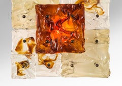 Toni Zuccheri for Venini, a Pair of Patchwork Sconces / Ceiling Lights