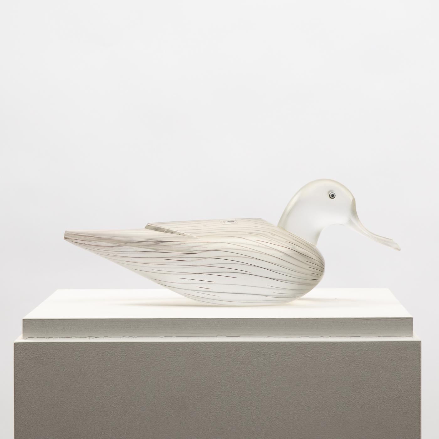 Mid-Century Modern Anatra sculpture by Toni Zuccheri, figure of a female duck, Venini ( ITALY) 