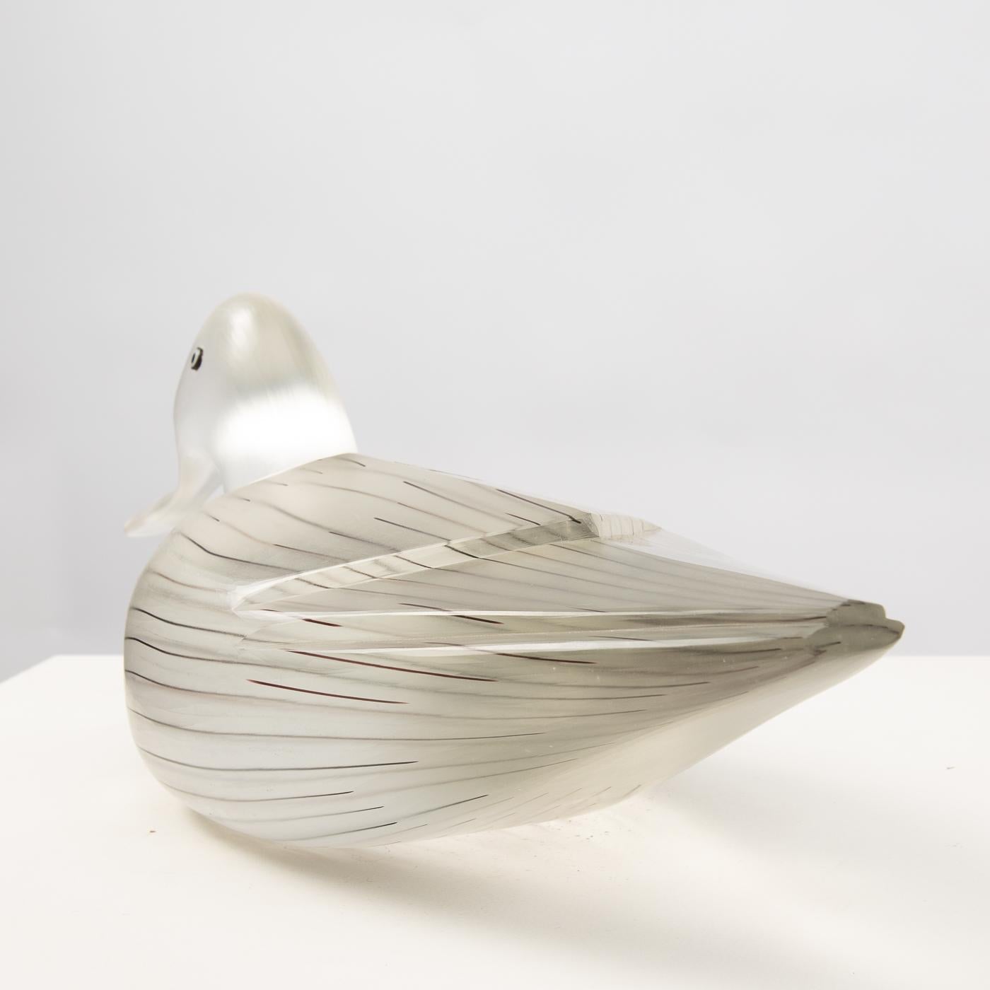 Art Glass Anatra sculpture by Toni Zuccheri, figure of a female duck, Venini ( ITALY)