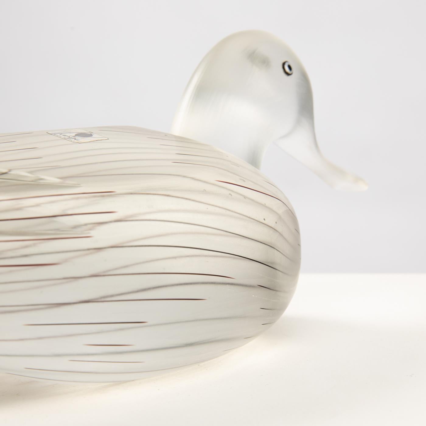 Anatra sculpture by Toni Zuccheri, figure of a female duck, Venini ( ITALY) 1