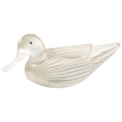 Anatra sculpture by Toni Zuccheri, figure of a female duck, Venini ( ITALY)
