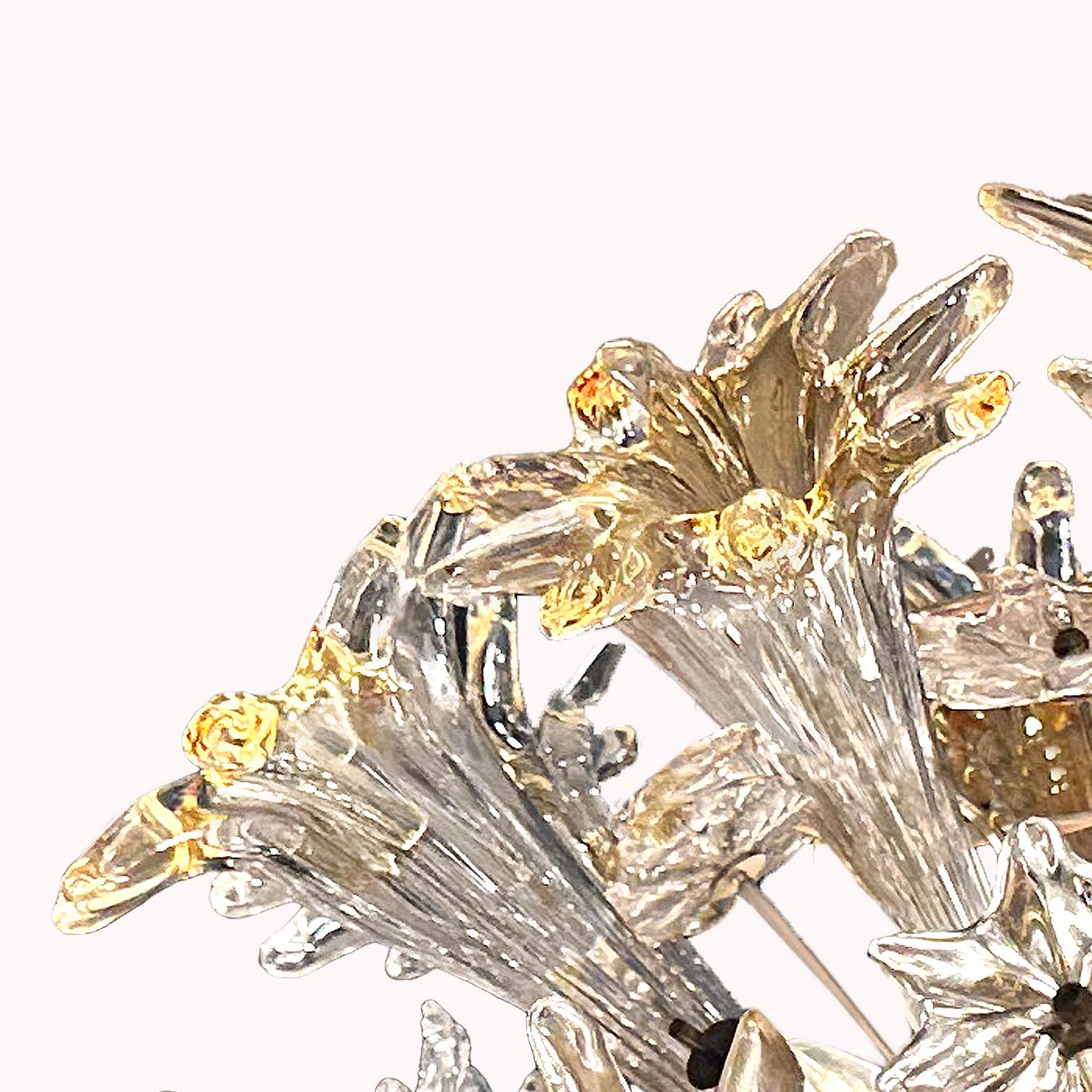 Italian Toni Zuccheri for Venini Clear & Amber Murano Glass 