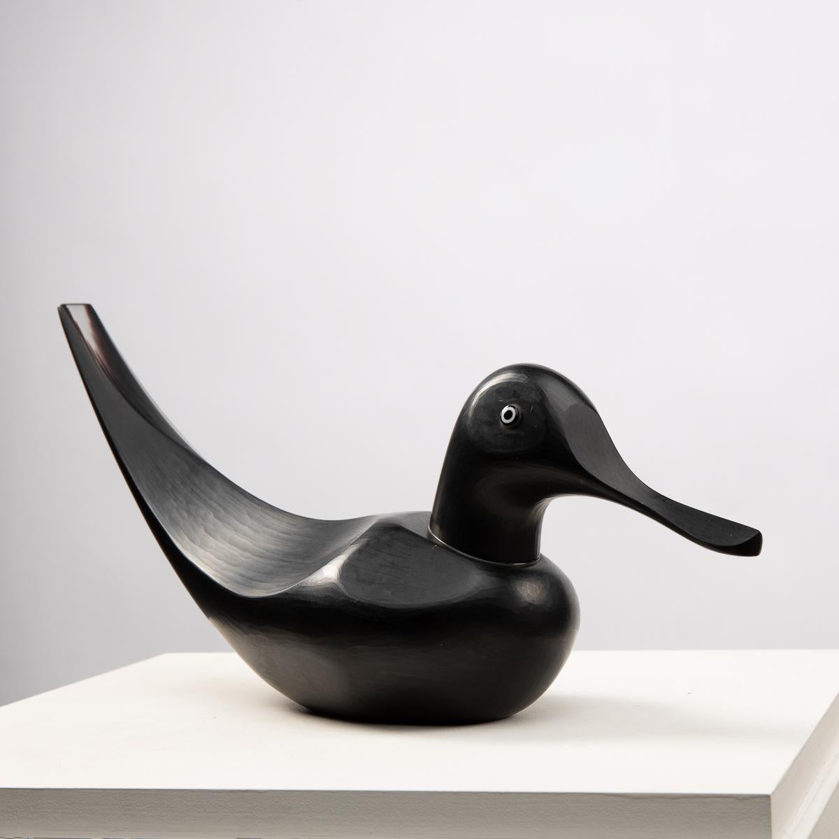 Italian Fischione sculpture of a duck by Toni Zuccheri - Venini ( ITALY )