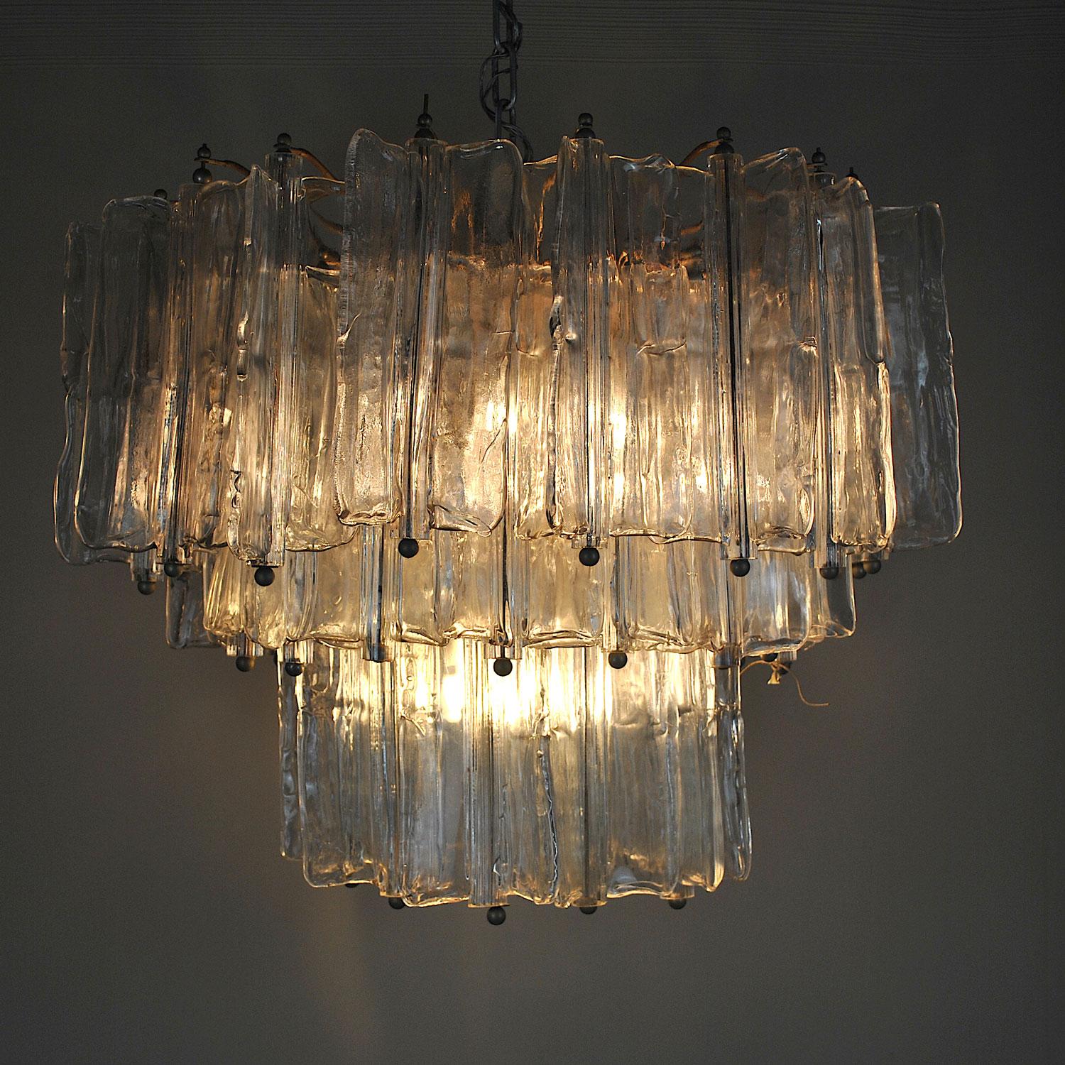 Toni Zuccheri for Venini Italian Midcentury Chandelier 9