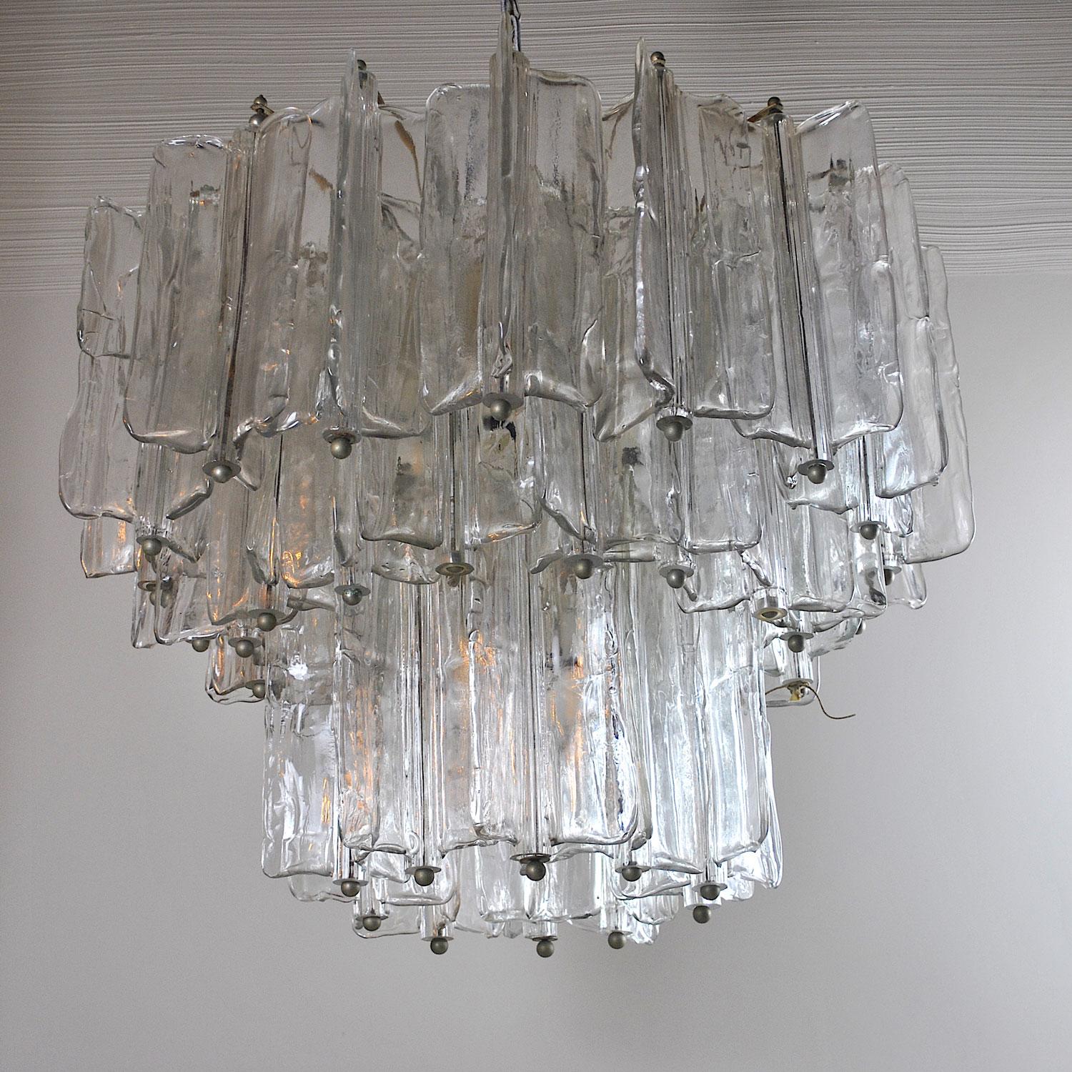 Toni Zuccheri for Venini Italian Midcentury Chandelier 3