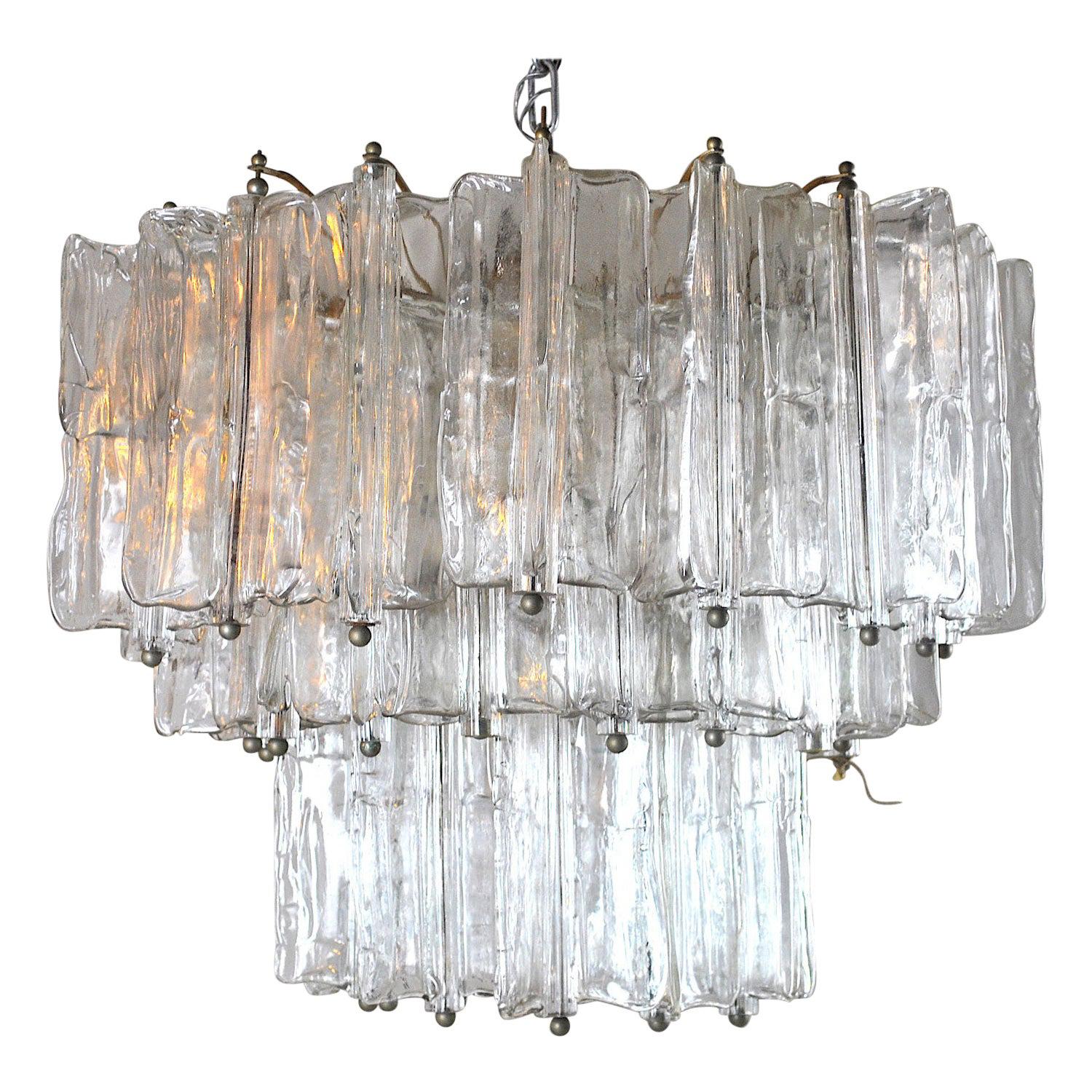 Toni Zuccheri for Venini Italian Midcentury Chandelier