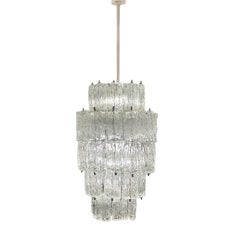 Toni Zuccheri for Venini Murano Corteccia Glass Chandelier 1960s (x1 AVAILABLE)