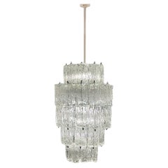 Toni Zuccheri für Venini Murano Corteccia-Glas-Kronleuchter, 1960er Jahre.