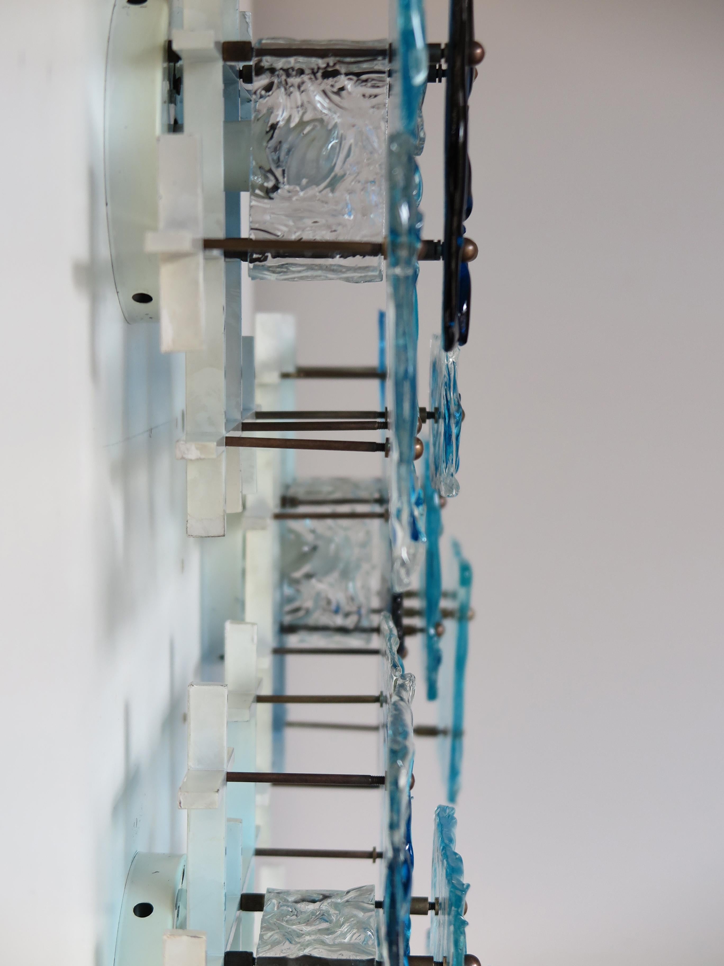 Toni Zuccheri for Venini Murano Italian Glass Sconces Wall Lamps Patcwork, 1970s 5