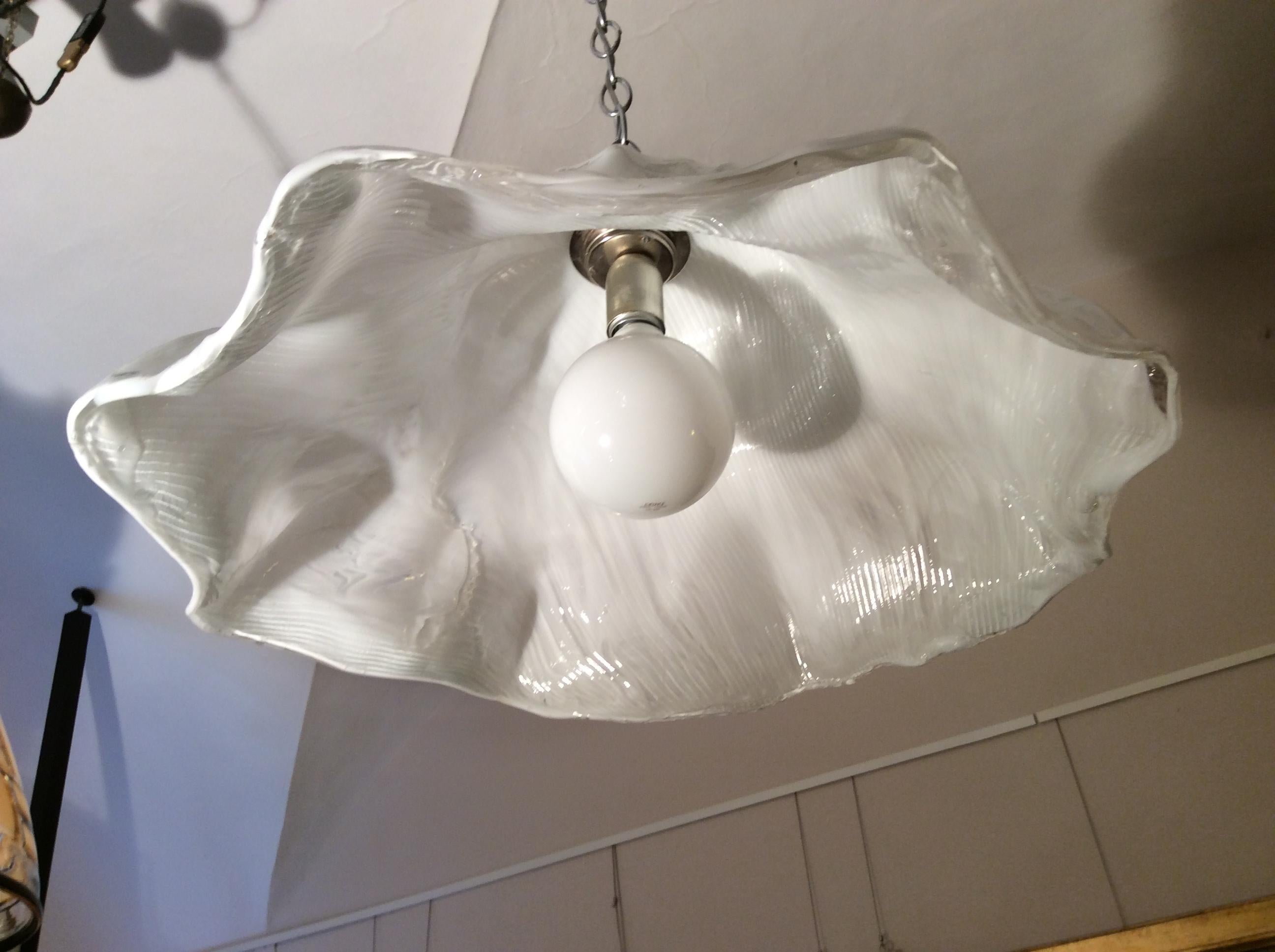 Toni Zuccheri for Venini Murano Mid Century Chandelier 