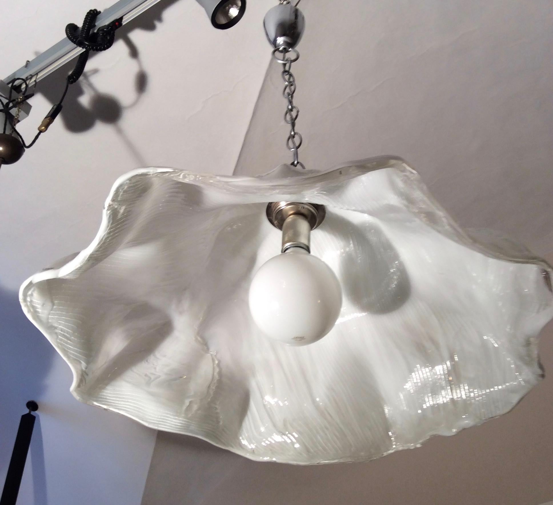 Toni Zuccheri for Venini Murano Mid Century Chandelier 