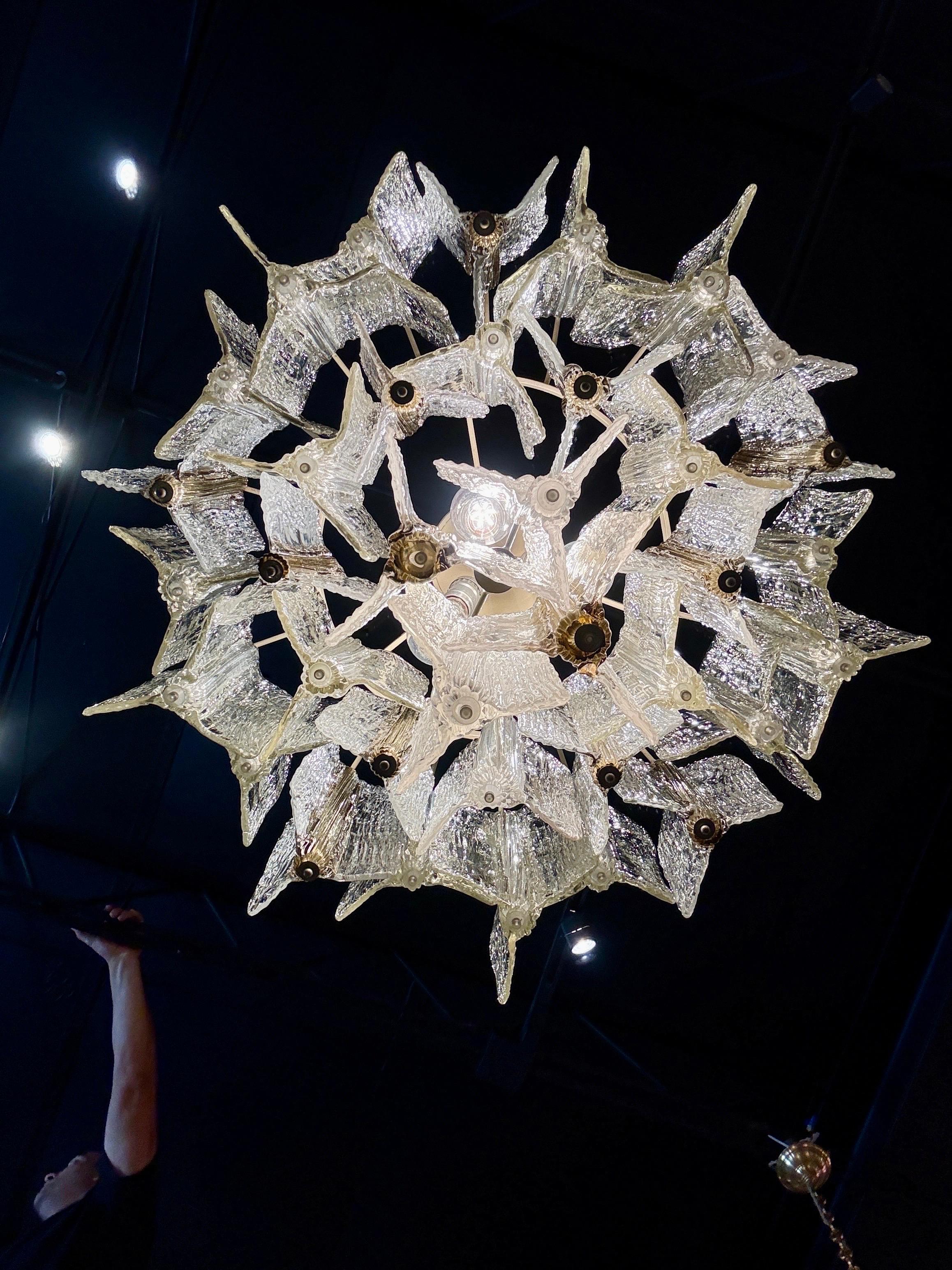 Lampadario a strati di Murano di Toni Zuccheri per Venini in vendita 3