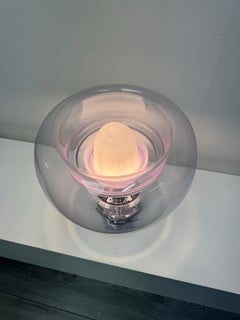 Toni Zuccheri hand blown glass and chrome table lamp .