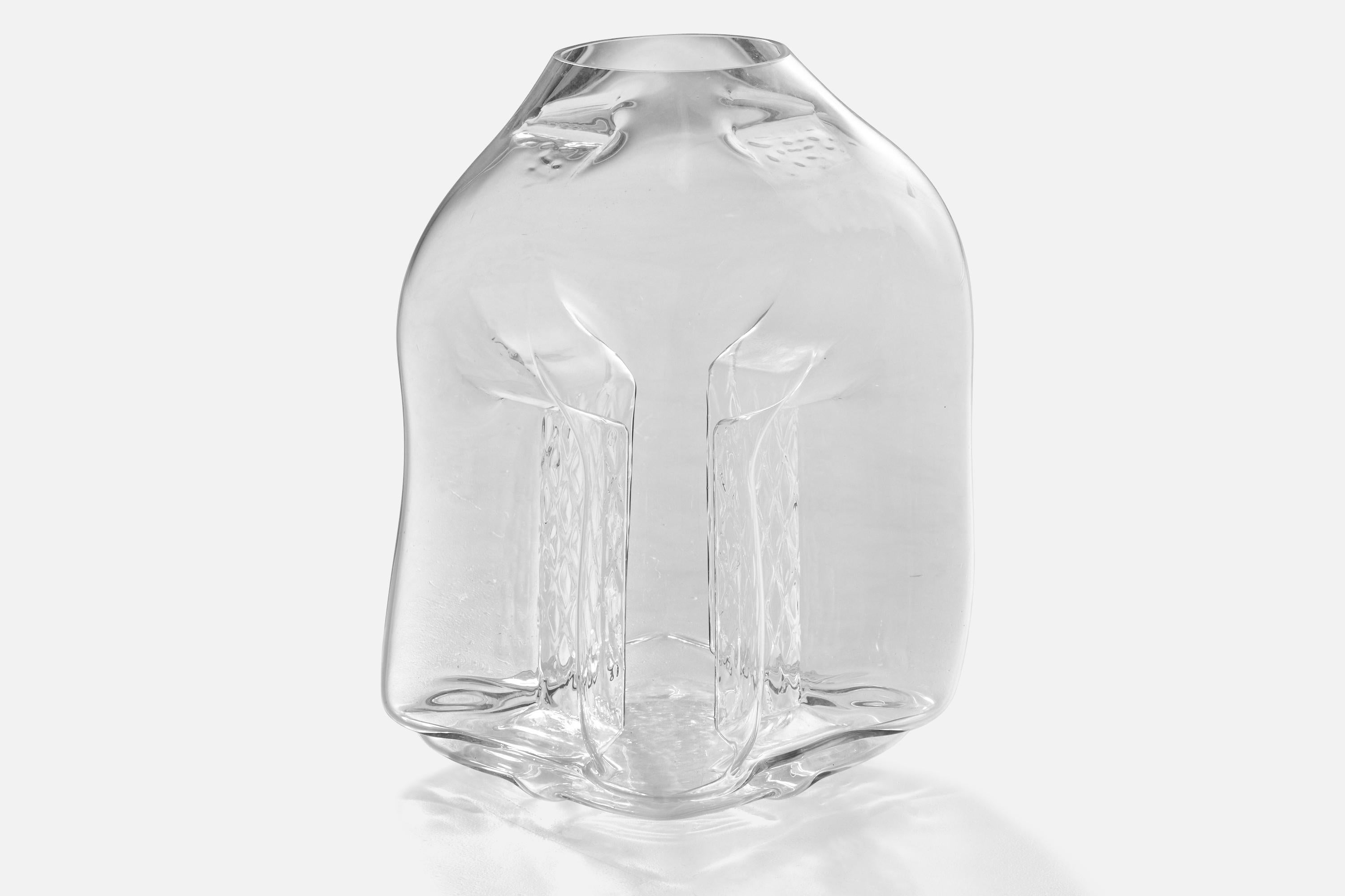 A large moulded glass vase designed and produced by Toni Zuccheri, Italy, 1970s.







