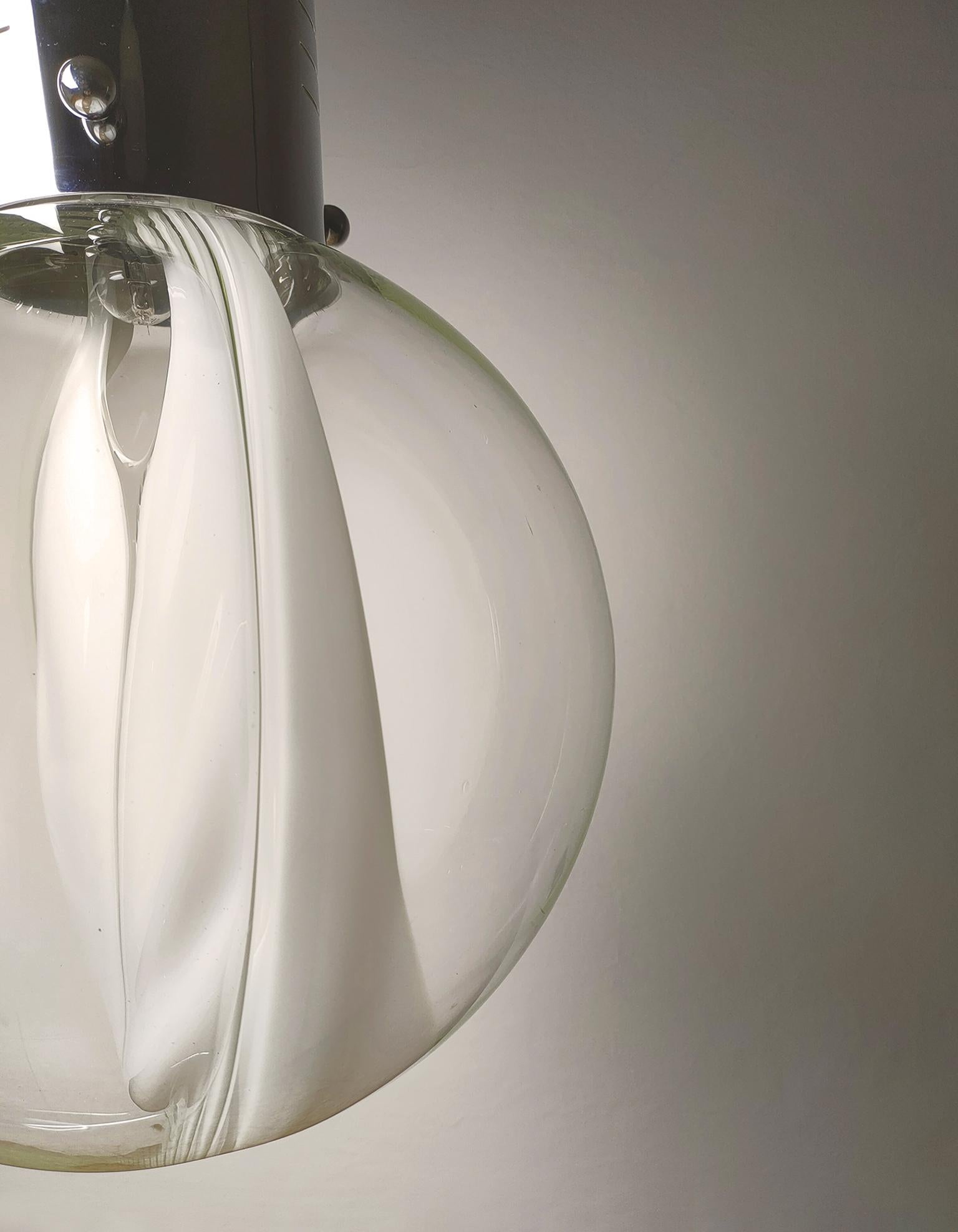 Italian Toni Zuccheri Membrana Ceiling Lamp in Murano Glass by Venini 1960s Italy For Sale