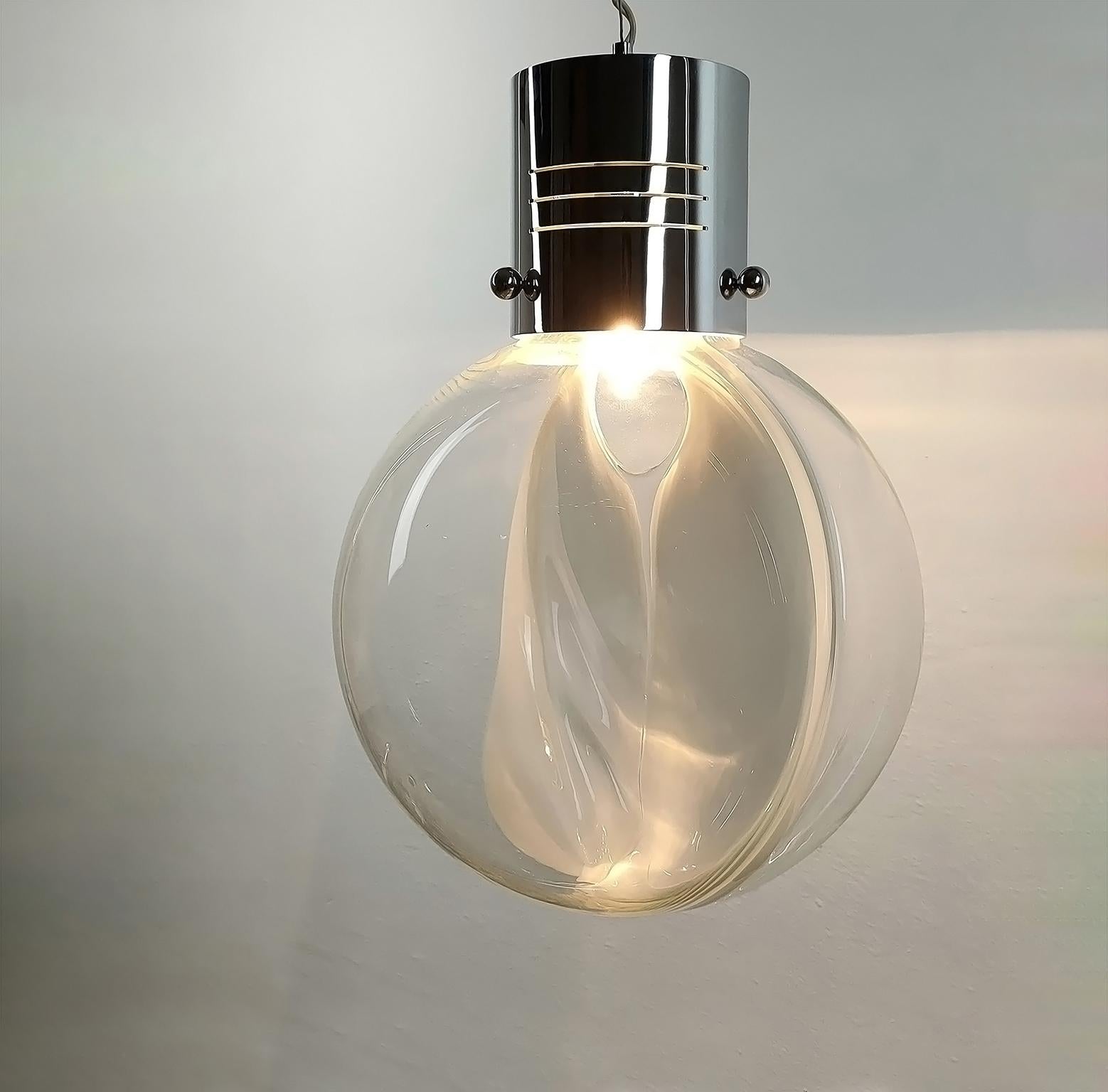 Altro Lampada da soffitto Toni Zuccheri Membrana in vetro di Murano di Venini 1960s Italy in vendita