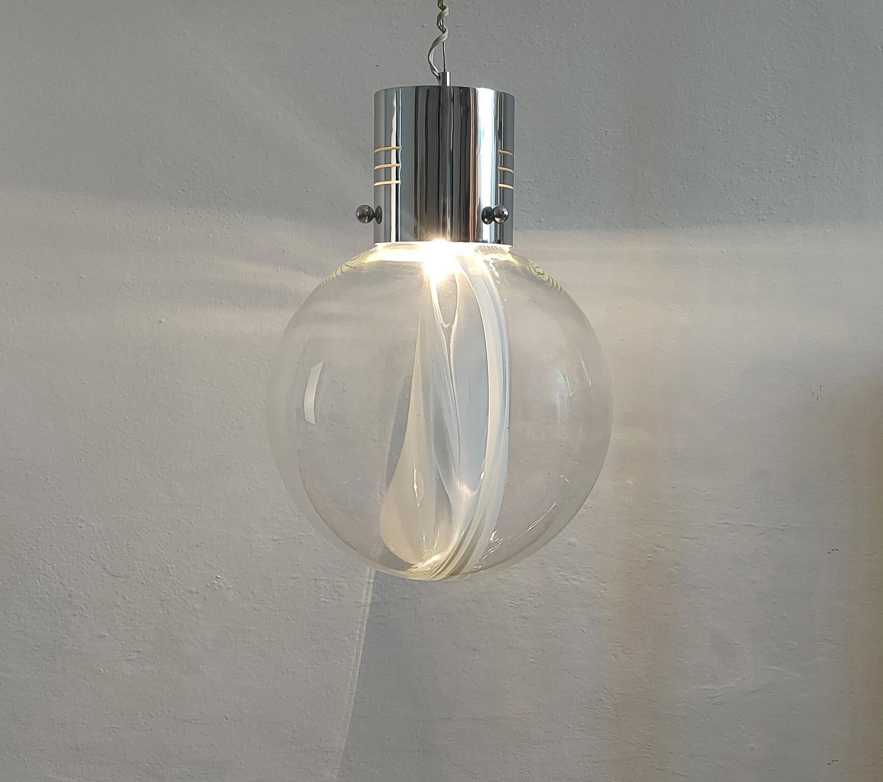 Toni Zuccheri Membrana Ceiling Lamp in Murano Glass by Venini 1960s Italy In Good Condition For Sale In Montecatini Terme, IT
