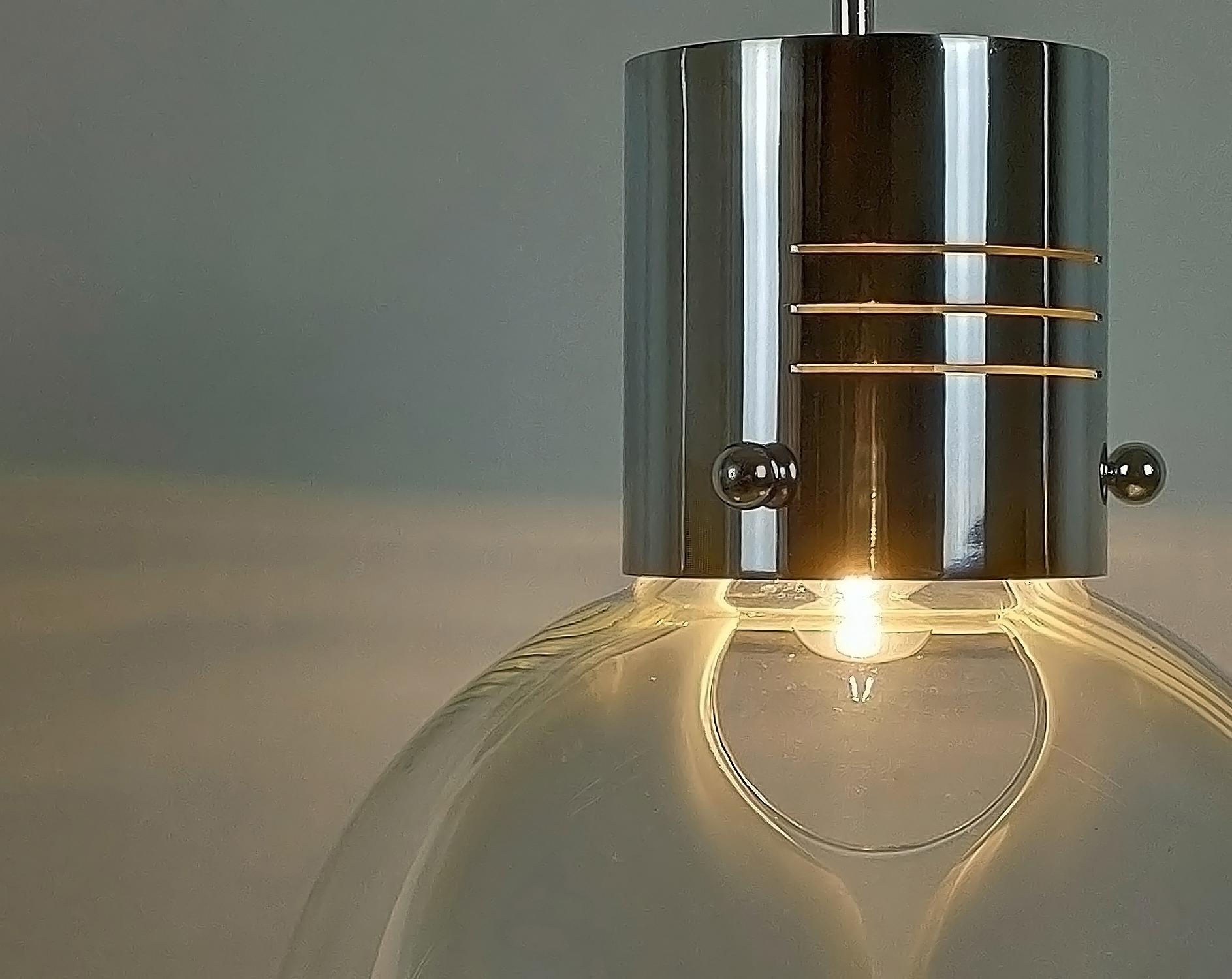 Metal Toni Zuccheri Membrana Ceiling Lamp in Murano Glass by Venini 1960s Italy For Sale