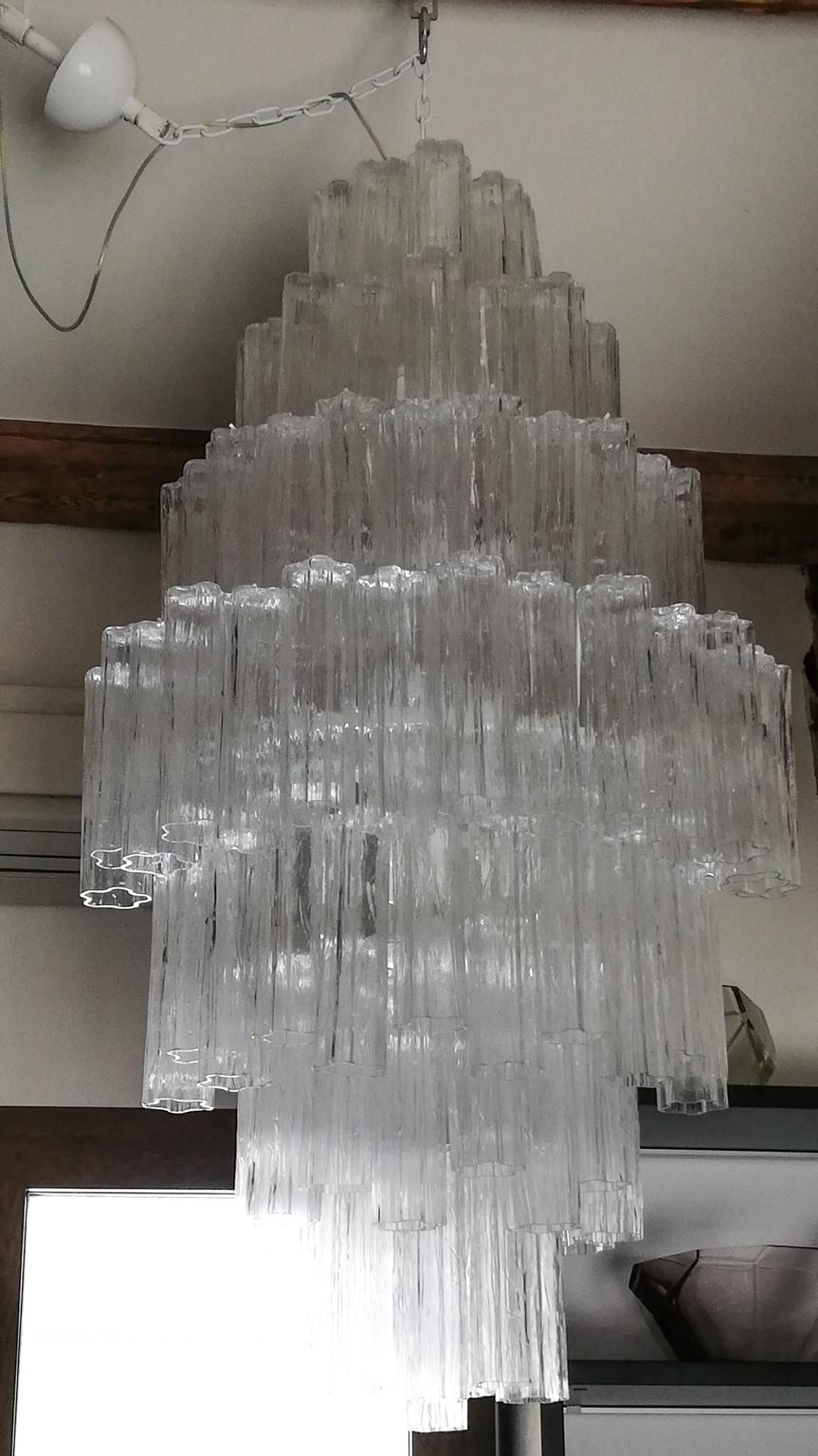 Toni Zuccheri lustre en cristal de Murano pour Venini 1980 en vente 11