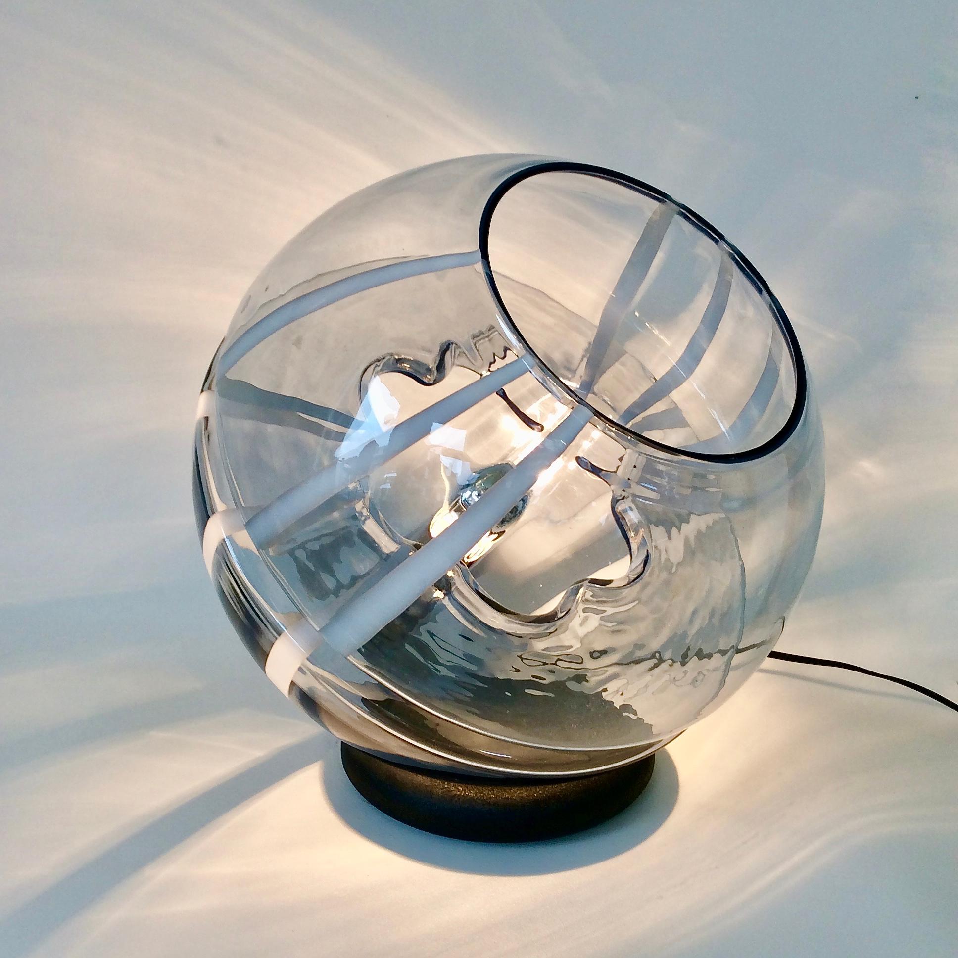 Metal Toni Zuccheri Murano Glass Lamp, for VeArt, circa 1975, Italy