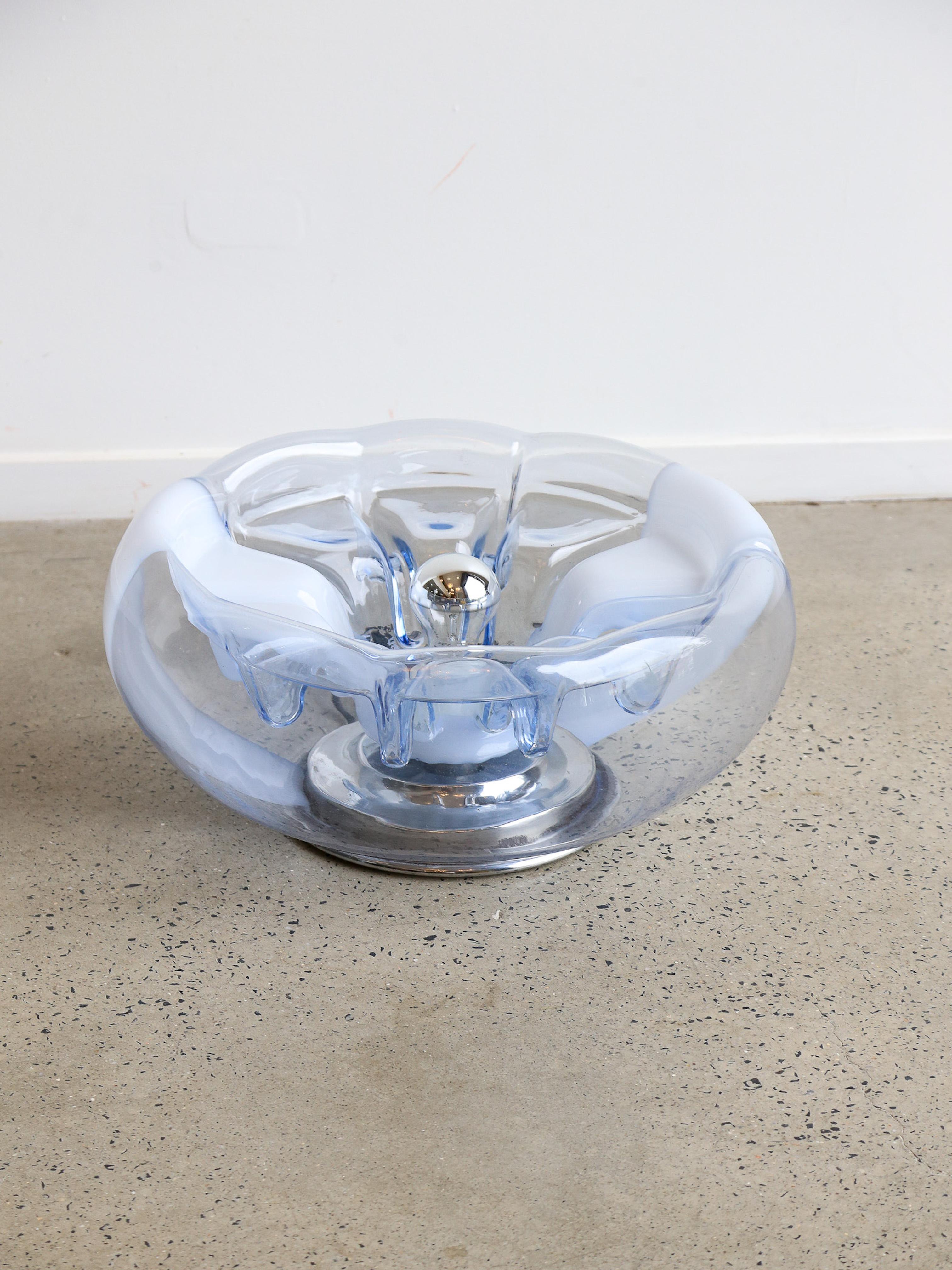 Toni Zuccheri Lámpara de mesa de cristal de Murano con base de metal en venta 4