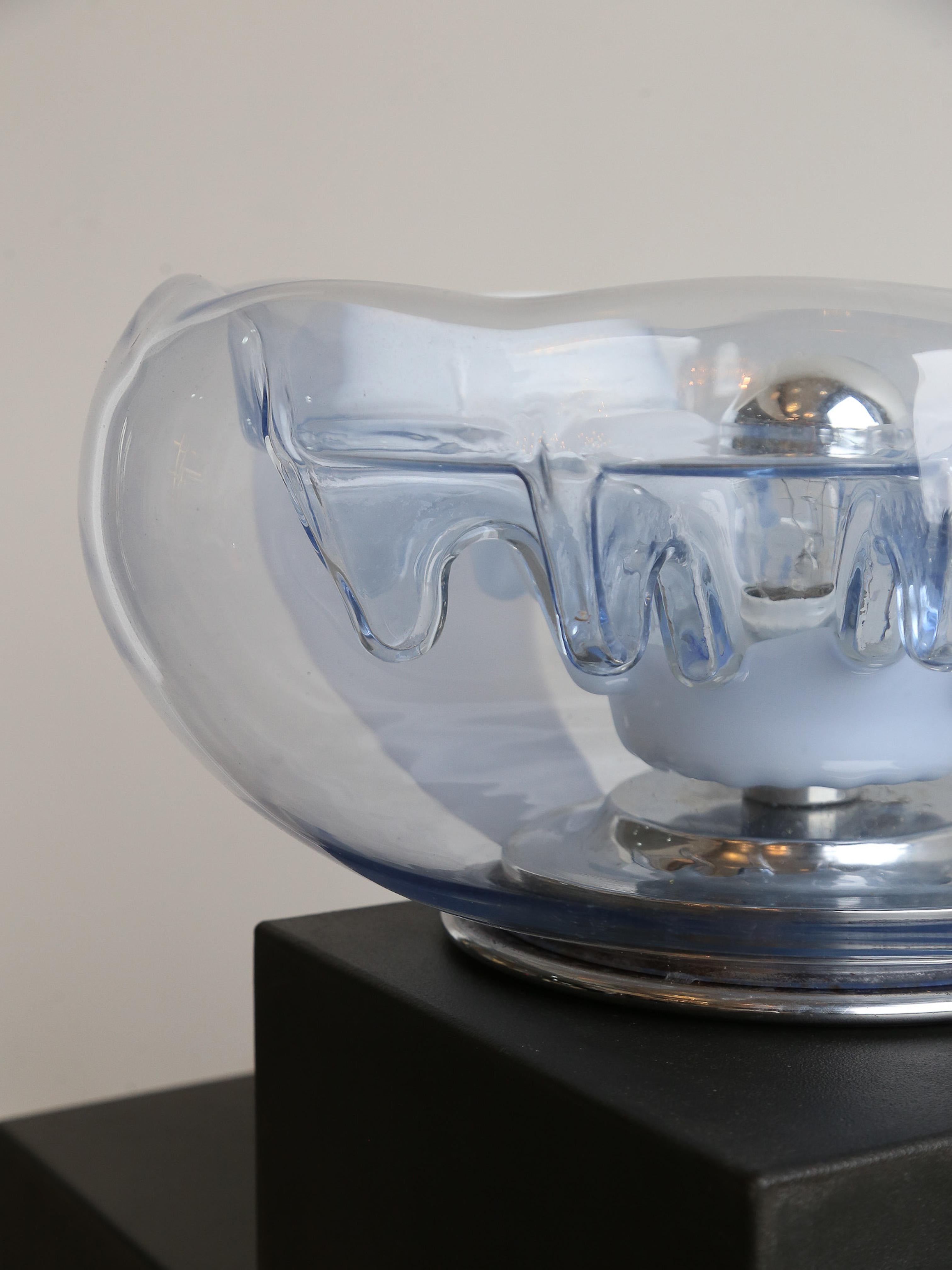 Toni Zuccheri Lámpara de mesa de cristal de Murano con base de metal en Bueno estado para la venta en Byron Bay, NSW