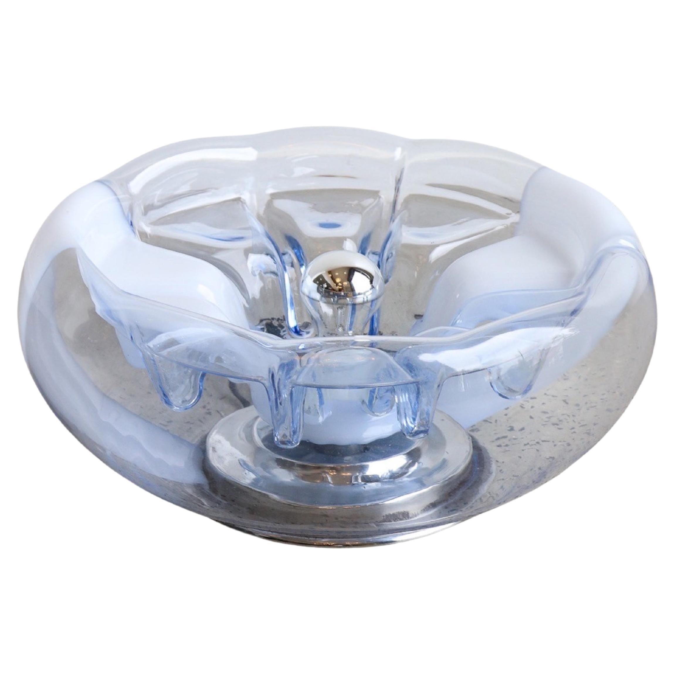 Toni Zuccheri Murano Glas Tischlampe mit Metallsockel