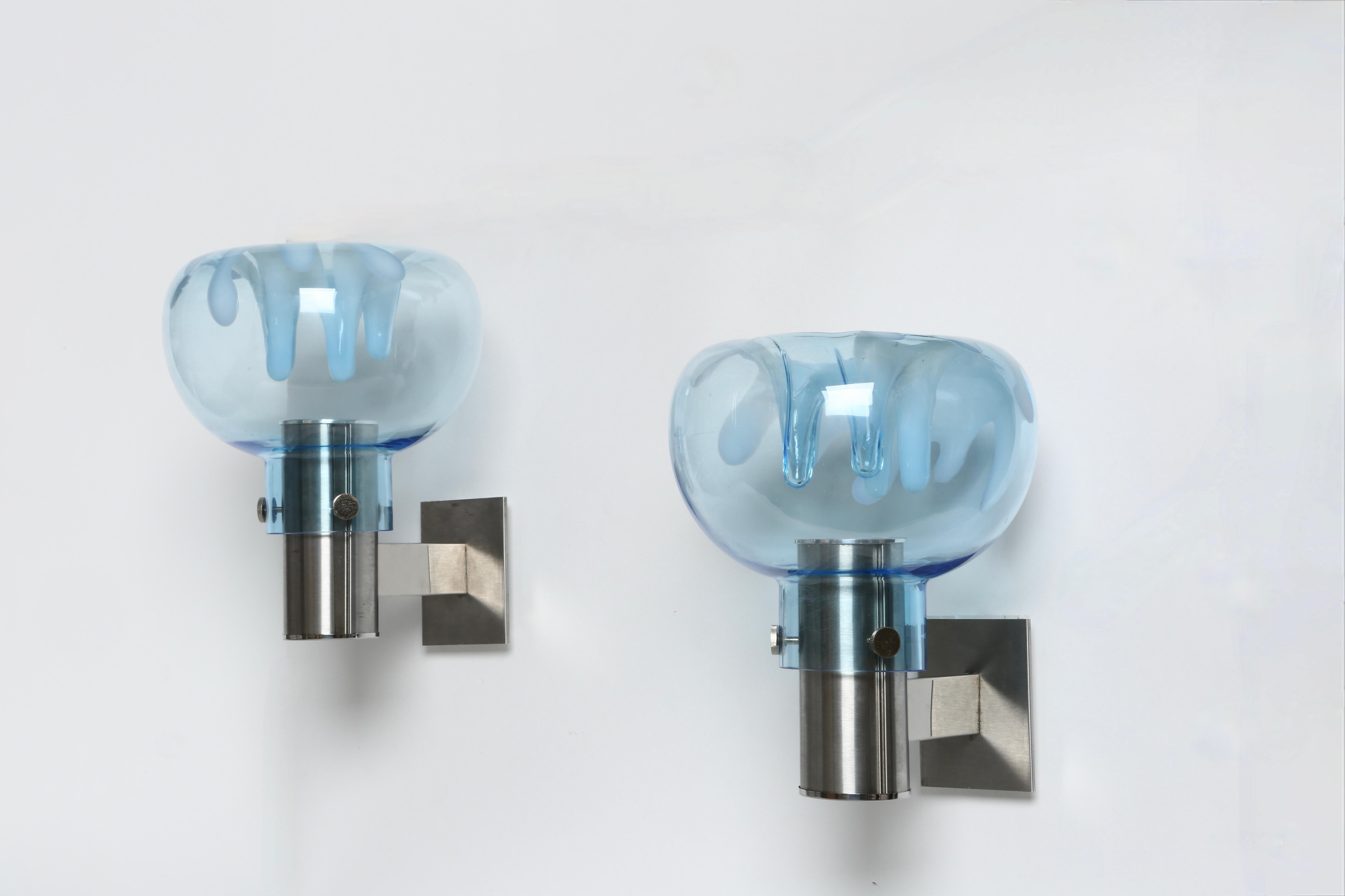 Mid-Century Modern Toni Zuccheri Murano Sconces for VeArt, a Pair For Sale