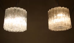 TONI SUGAR. Pair of Venini chandeliers model "CORTECCIA"