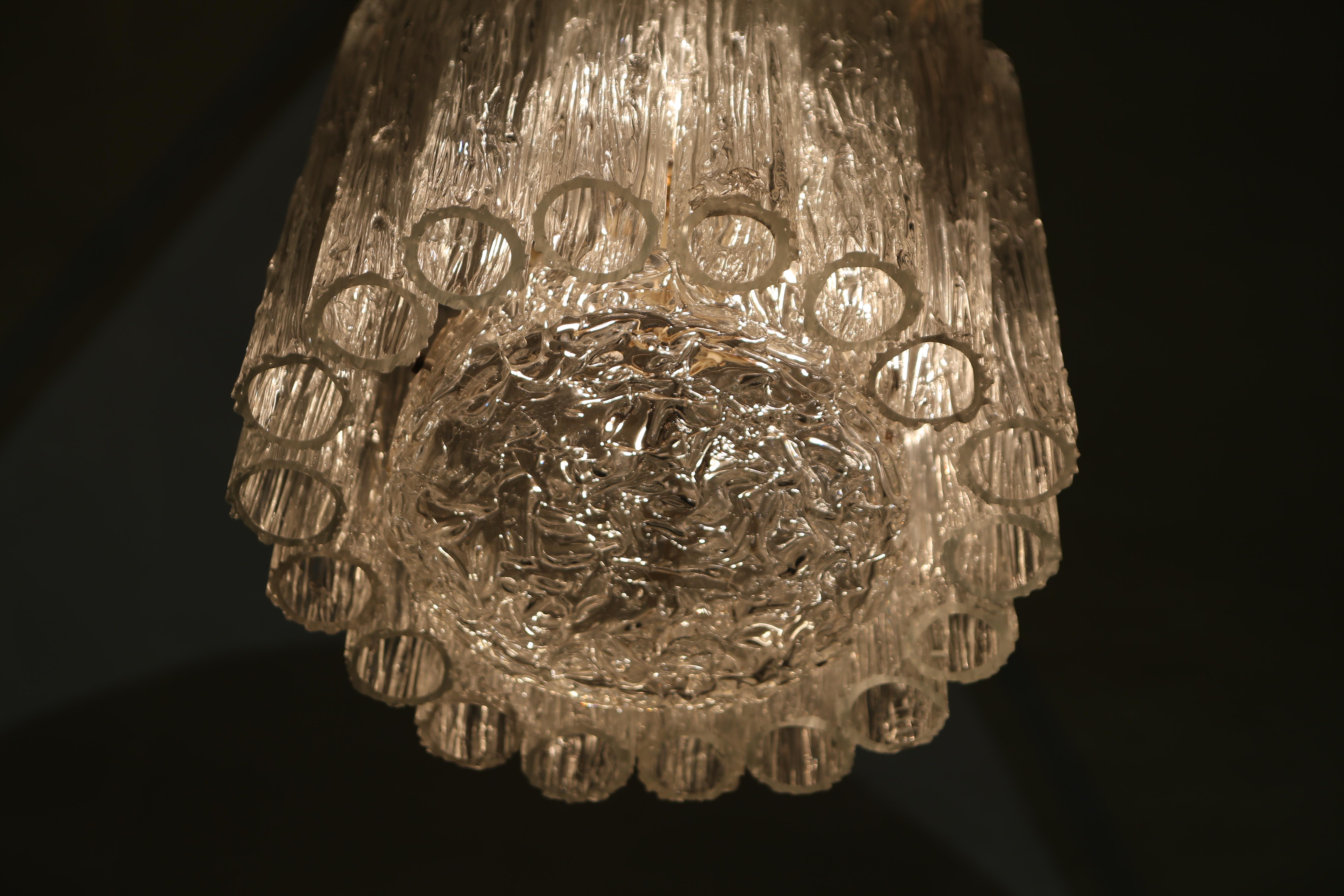 Other TONI SUGAR. Pair of Venini chandeliers model 