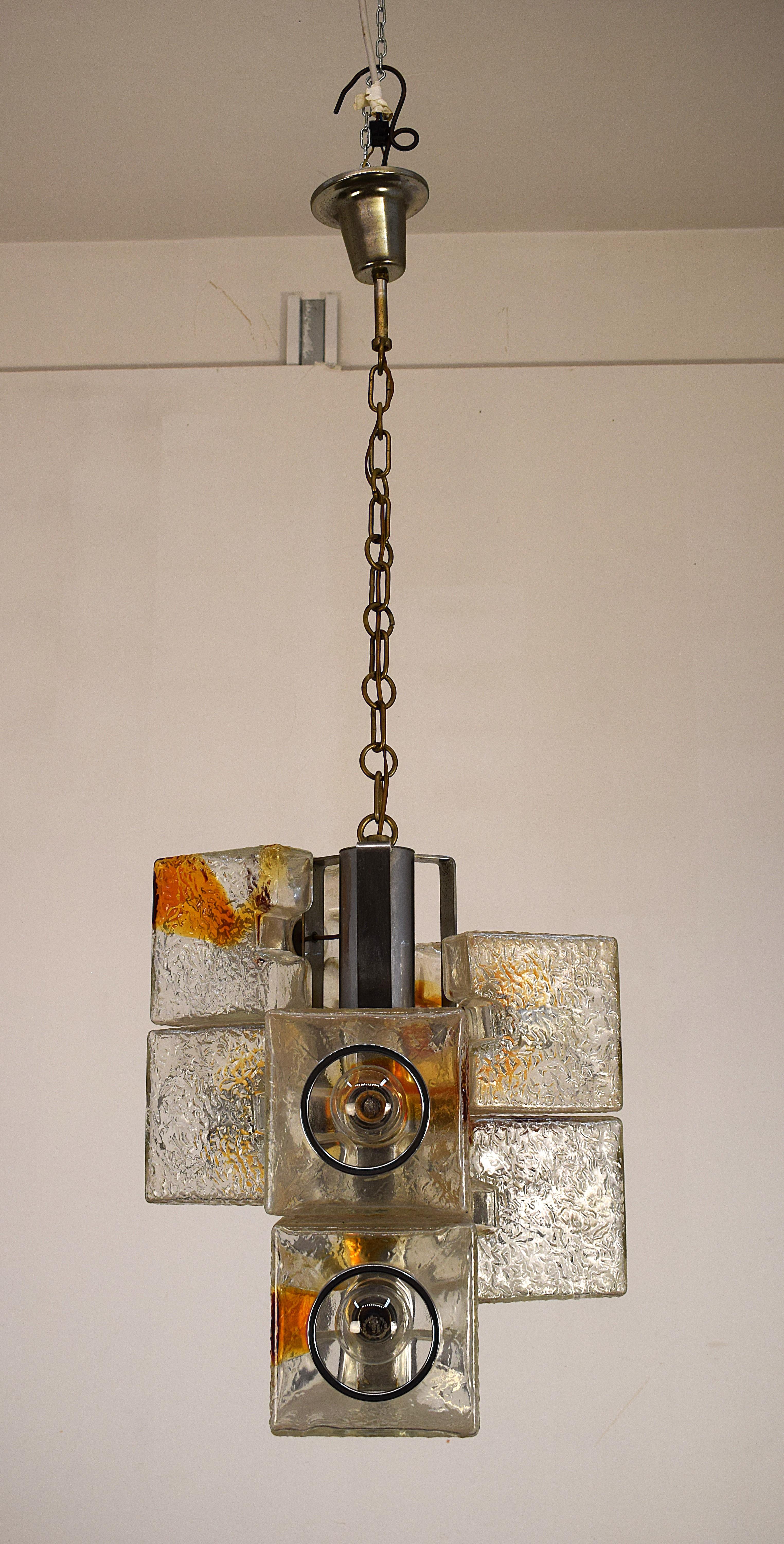 Toni Zuccheri per VeArt - Lampadario sei luci - anni 1970 en Bueno estado para la venta en Palermo, PA