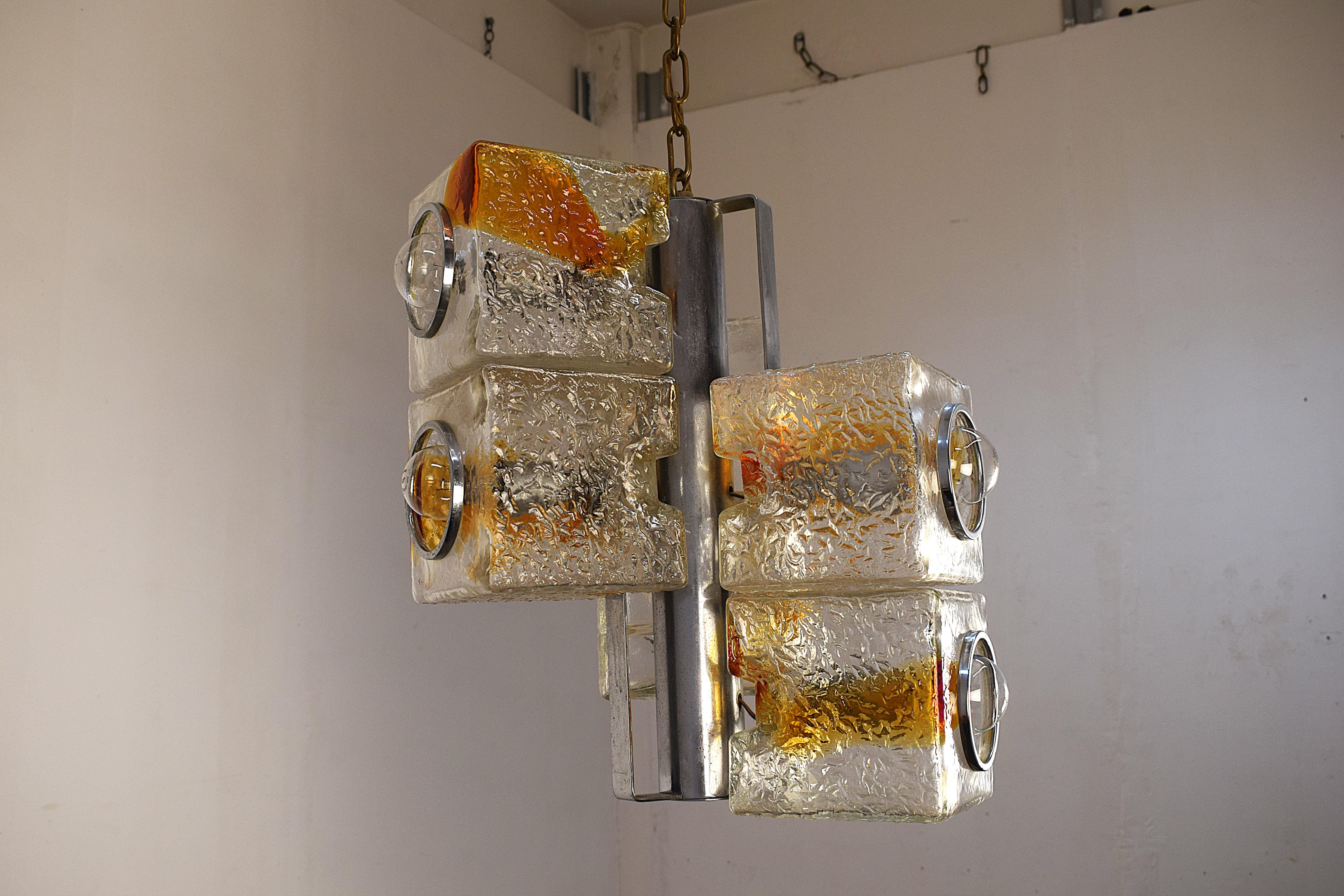 Toni Zuccheri per VeArt - Lampadario sei luci - anni 1970 Late 20th Century en venta