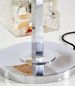 Toni zuccheri piantana da terra a cubo in vetro di Toni Zuccheri per VeArt 1970.