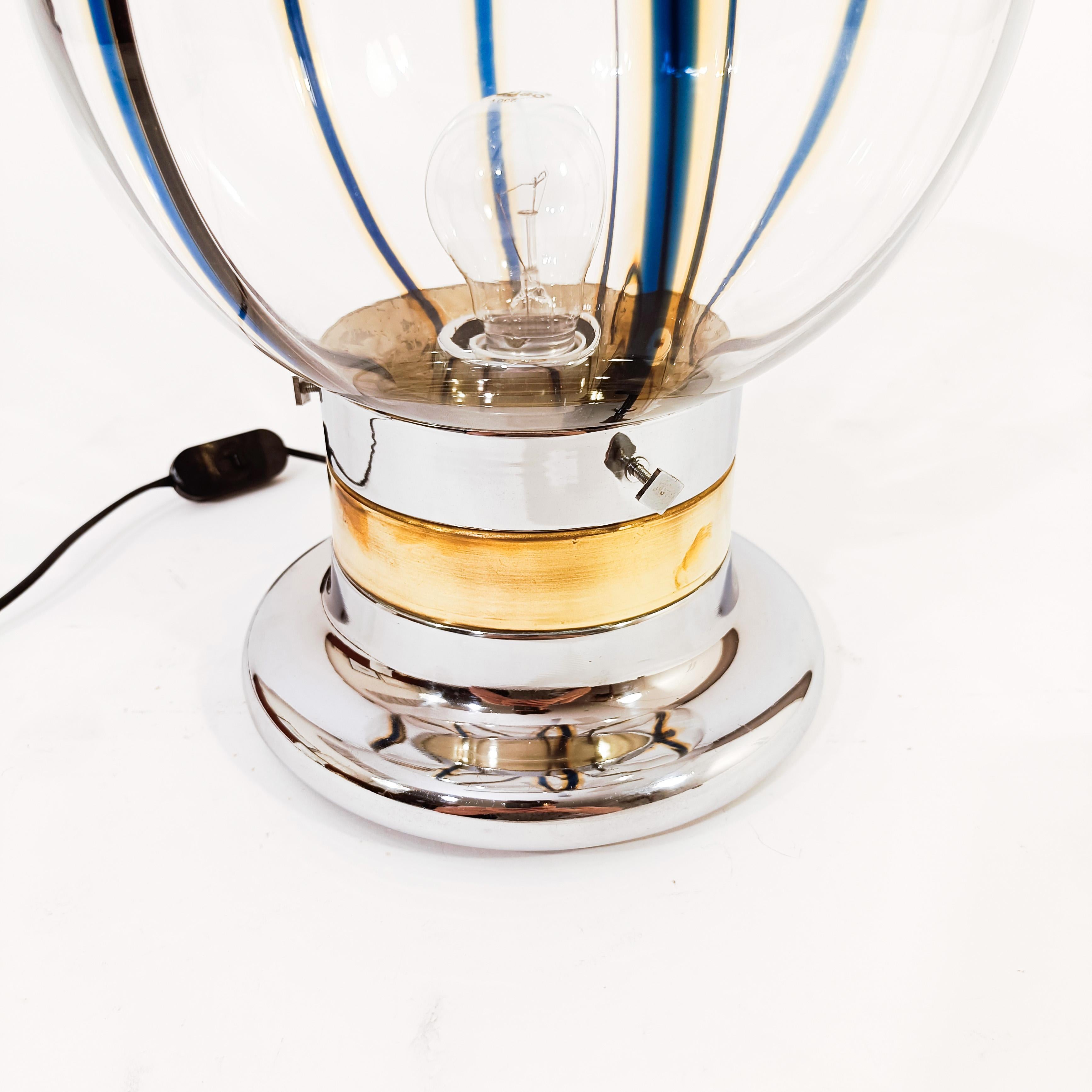 Italian Toni Zuccheri. Space Age style murano glass table lamp, Italy, 1970s For Sale