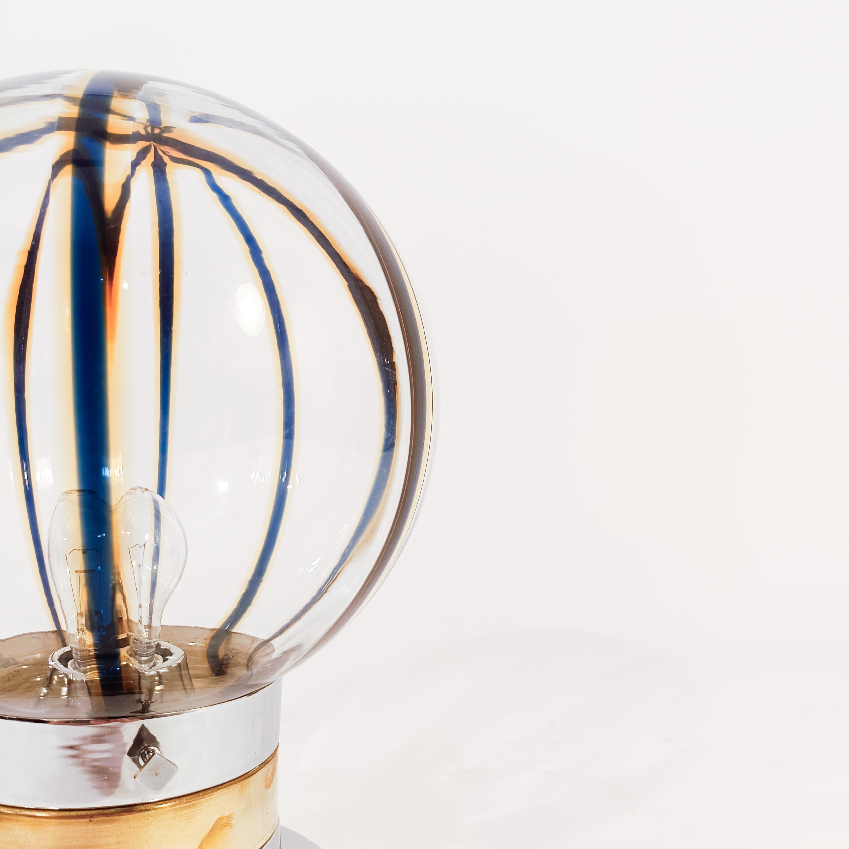 Hand-Crafted Toni Zuccheri. Space Age style murano glass table lamp, Italy, 1970s For Sale