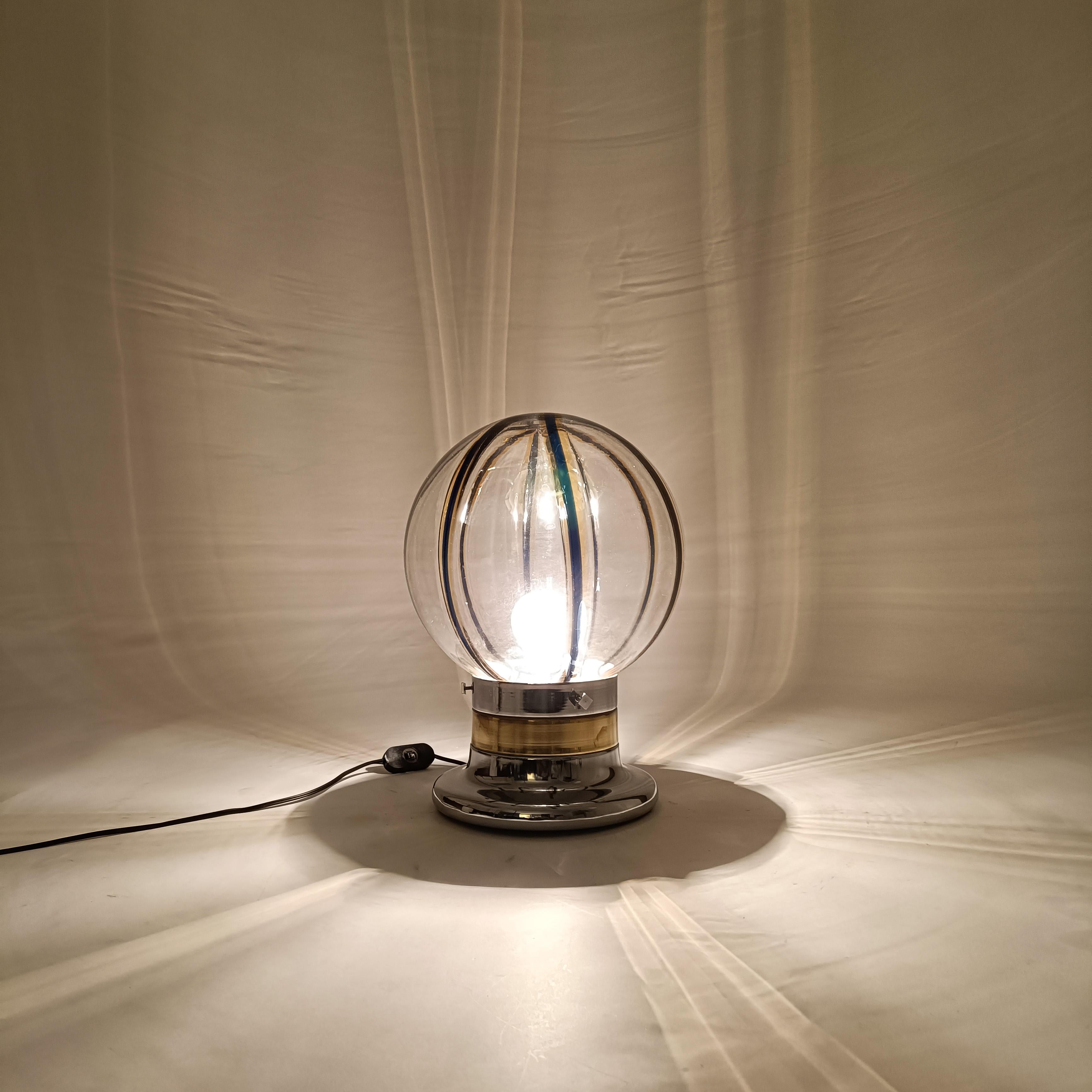 Late 20th Century Toni Zuccheri. Space Age style murano glass table lamp, Italy, 1970s For Sale