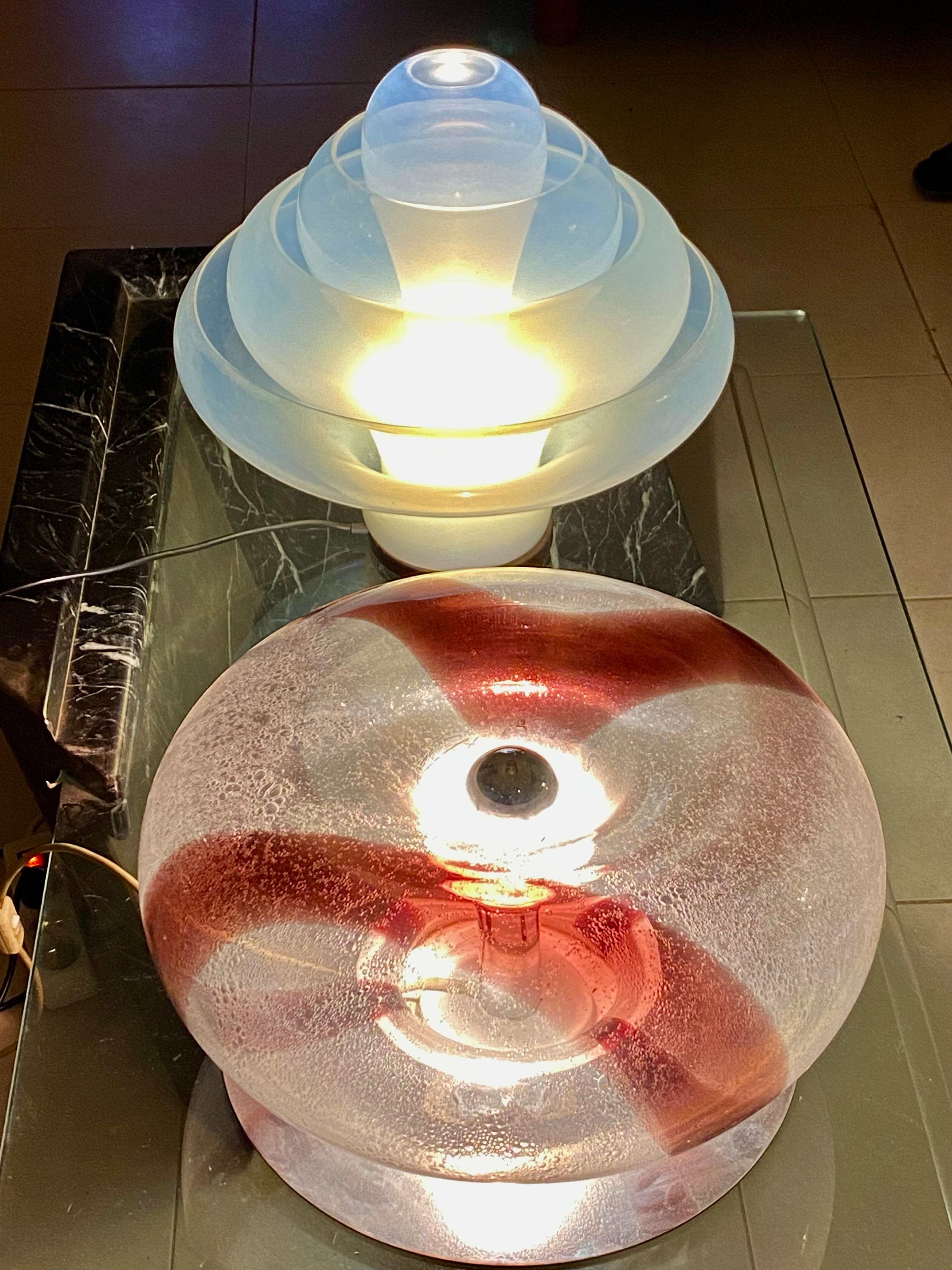 Mid-Century Modern Toni Zuccheri Table Lamp Glass Murano, Model Unique For Sale