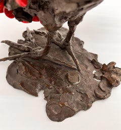 Toni Zuccheri “Upupa” Murano Glass and Bronze Sculpture for Venini, 1980